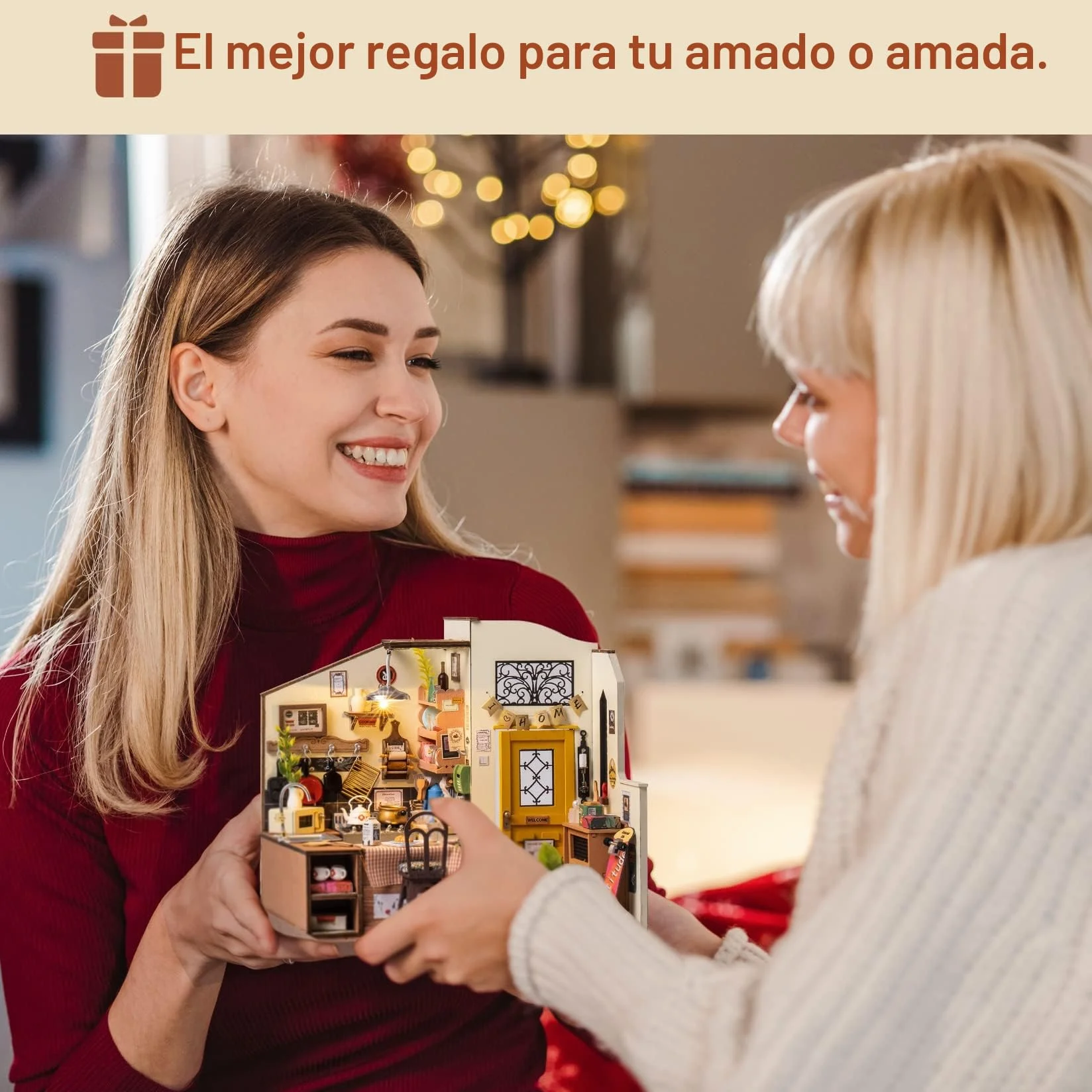 Rolife Casa de Muñecas Casa en Miniatura con Accesorios Hecha a Mano Kits Modelo para Adultos para Construir Juguetes Navidad Regalos de Cumpleaños para Mujeres (Homey Kitchen)