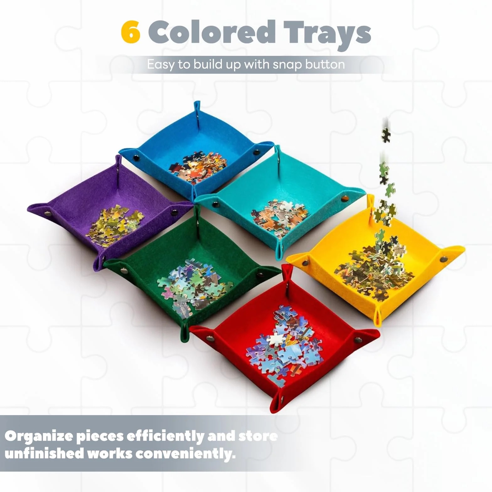 Tablero para Puzzle 1000 Piezas con ángulo Ajustable, 6 Bandejas y Cubierta - Mesa de Rompecabezas de Fieltro Ligera - Puzzle Board Almacenamiento Portátil con Superficie Antideslizante - Porta Puzzle