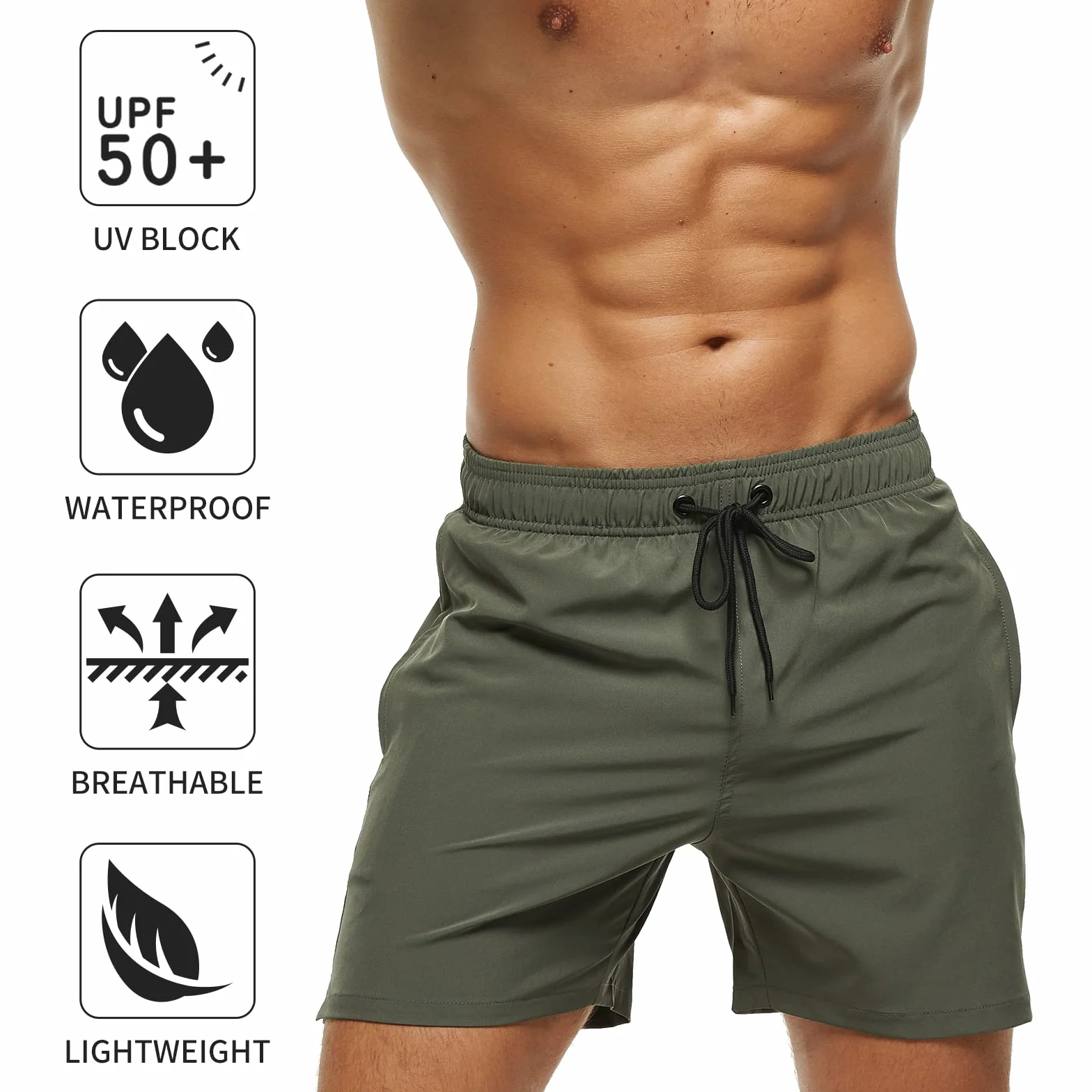 Bañador Hombre Corto Secado Rápido con Malla Forro Verano Natacion Pantalones Cortos Playa Surf
