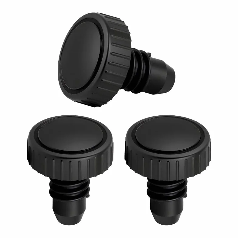 Juego de 3 protectores de botón negros con diseño de lunares