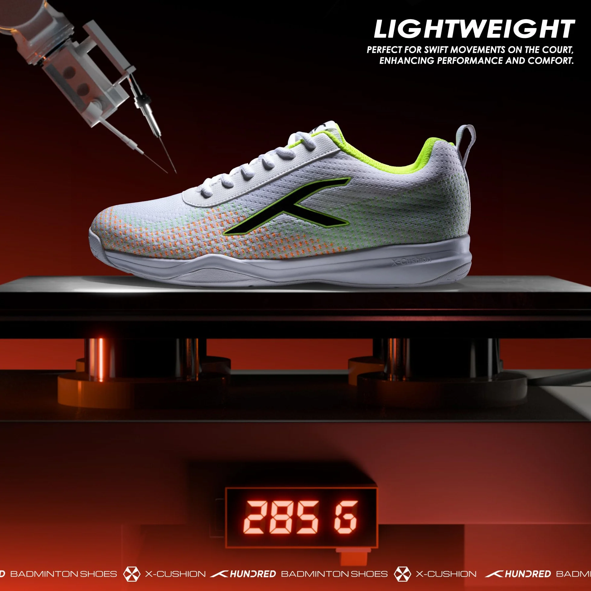 HUNDRED Blade Lite Non Marking Badminton Shoes Unisex Knitted Upper Rubber Sole