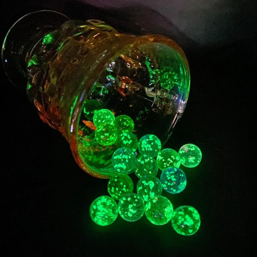 10 bolas de cristal luminosas, máquina de pinball de 12 mm, canicas pequeñas de ganado, canicas de vidrio, bola que rebota, decoración de peceras (dorado)