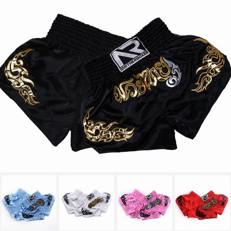 Anotherboxer Pantalones Cortos de Boxeo para Mujeres y Niños Entrenamiento Muay Thai Mezcla de Fibra