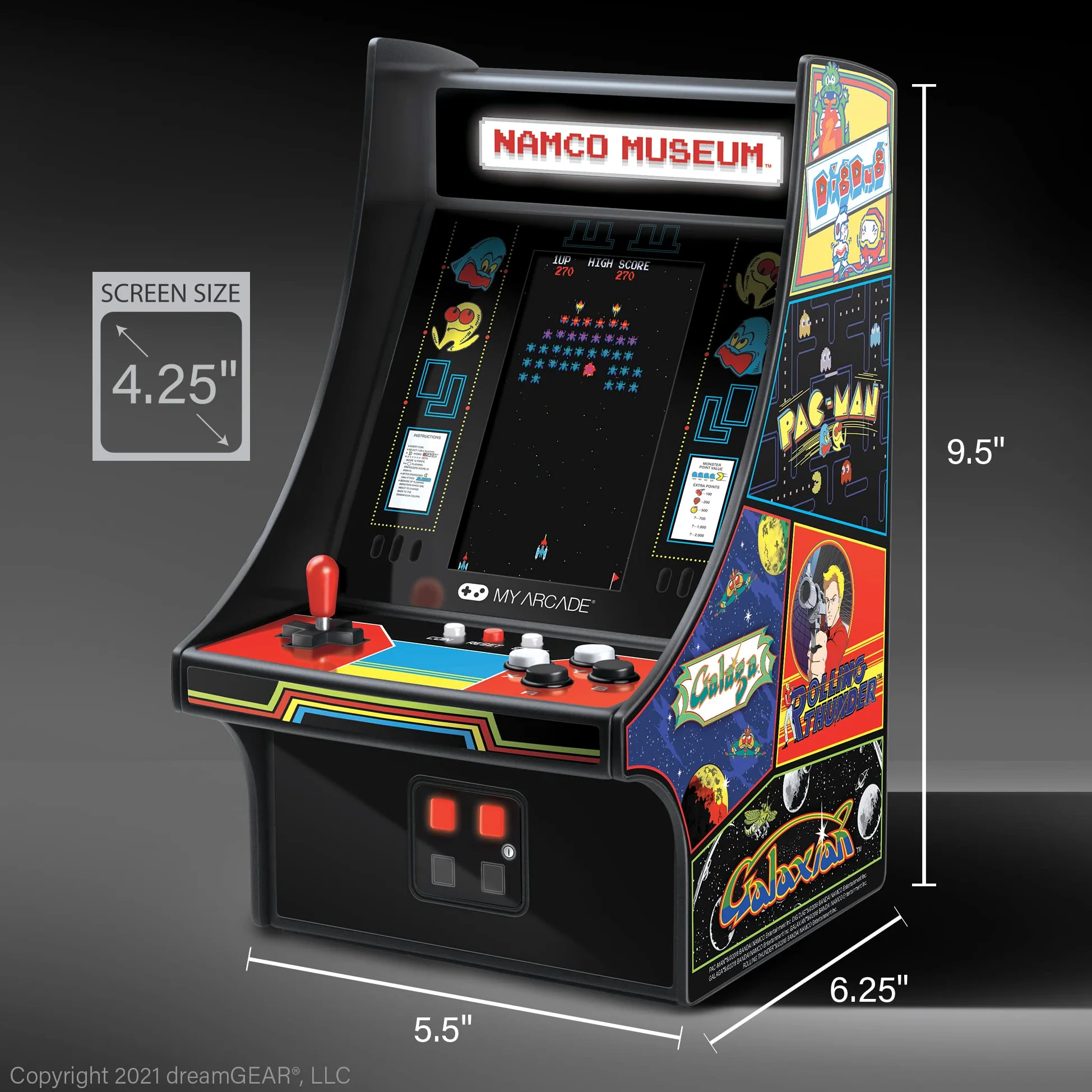 MY ARCADE Mini Jugador Bandai Namco Museum Hits Mini Cabina Retro, 20 Juegos en 1