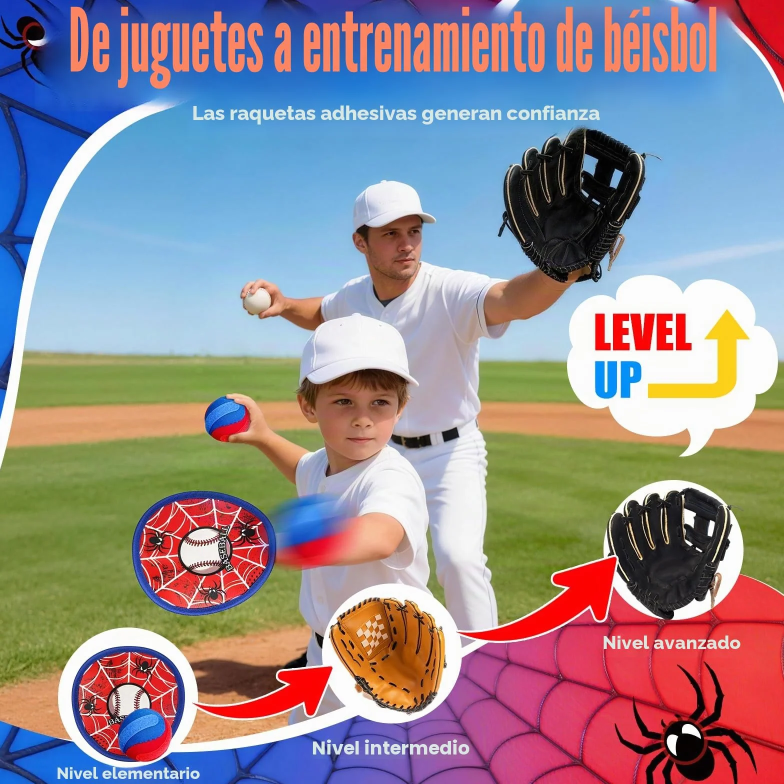HaoVrisn Juguetes niños de Lanzar y Atrapar, Juegos Exterior Niños con Pelotas Autoadhesivas, Ideal Juegos para Piscina y Juguete de Playa, Perfecto Regalo Niño 3-12 Años