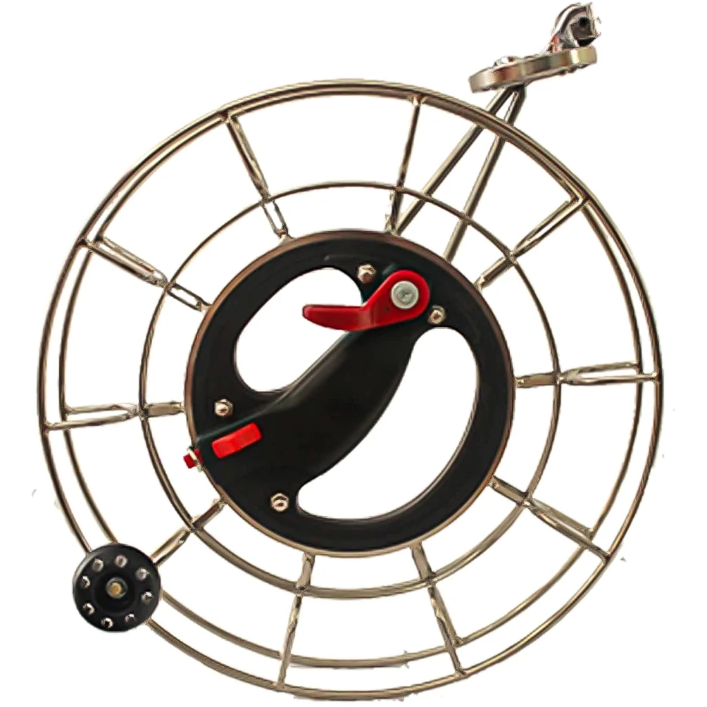 Carrete para enrollar Cometas, Rueda de Cuerda con Agarre para enrollar la Cuerda, enrollador de Cometas para Exteriores, Accesorios para Cometas con Cerradura para Adultos y niños (Negro, 3