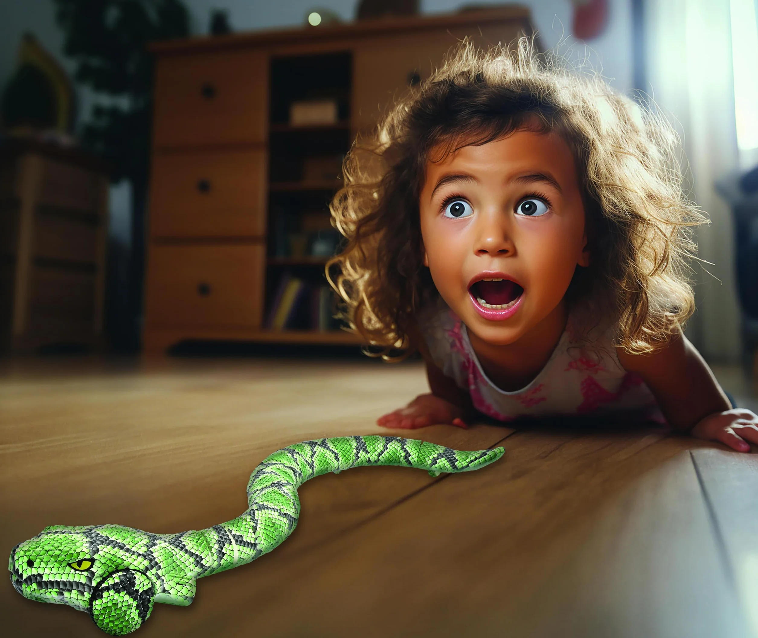 LEXIBOOK Power Python RC Serpiente pitón teledirigida 5 km/h Extensible 75 cm Verde SNAKE01LXB