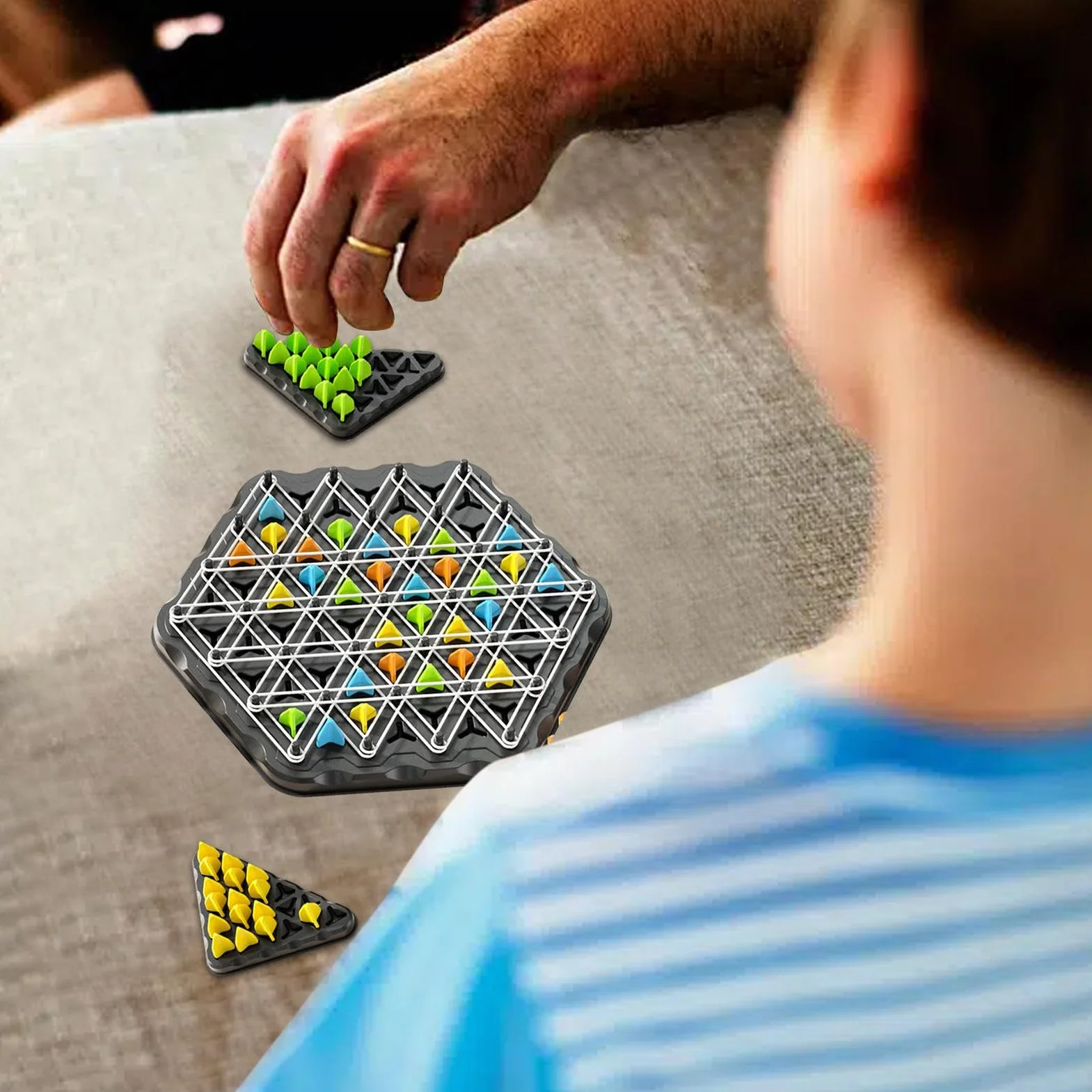 Chain Triangle Chess Game Puzzle Interactive Thinking Toy