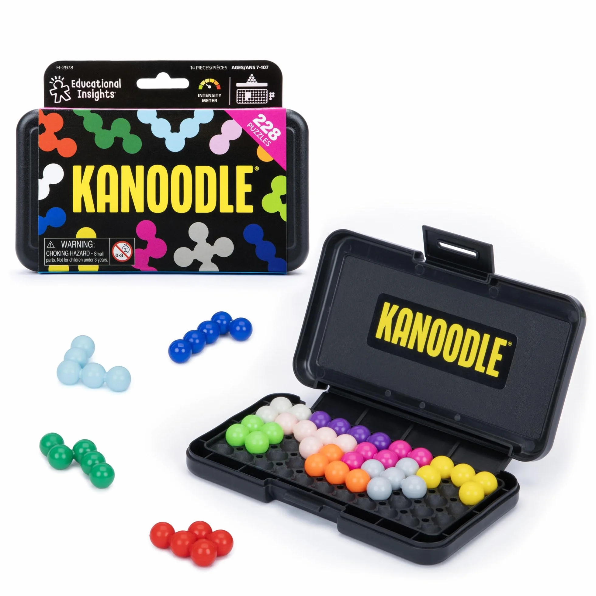 Learning Resources Kanoodle rompecabezas 3D y 2D juego lógico portátil 227 desafíos 228 piezas