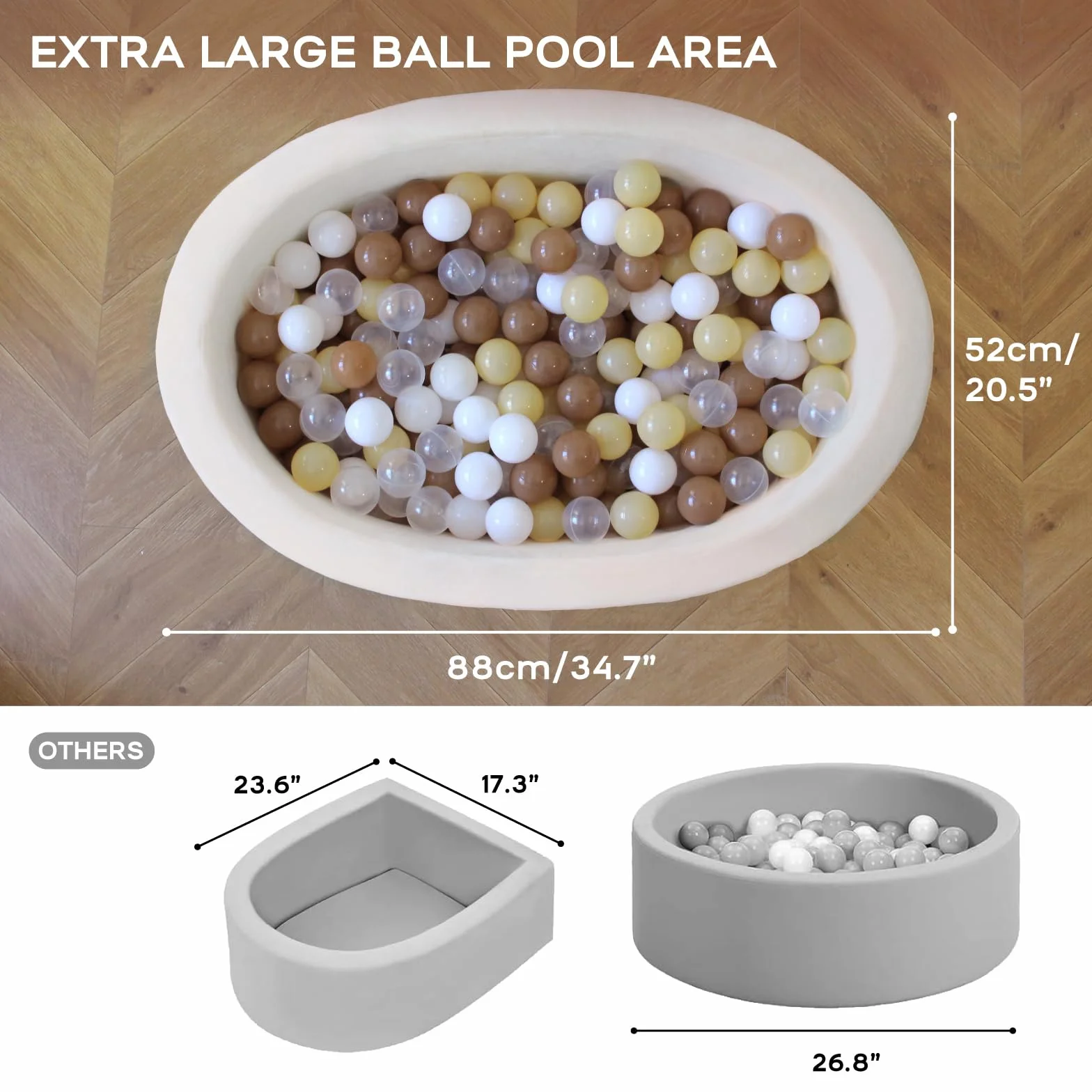 BanaSuper Bloques de Espuma para Niños con Piscina de Bolas, Juguete Montessori, Gimnasio Interior para Bebés, Azul Rosa