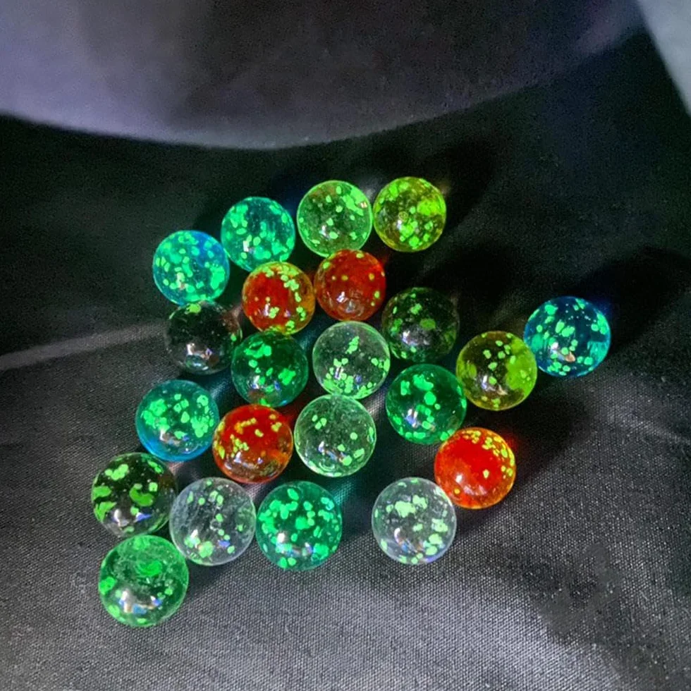 10 bolas de cristal luminosas, máquina de pinball de 12 mm, canicas pequeñas de ganado, canicas de vidrio, bola que rebota, decoración de peceras (dorado)