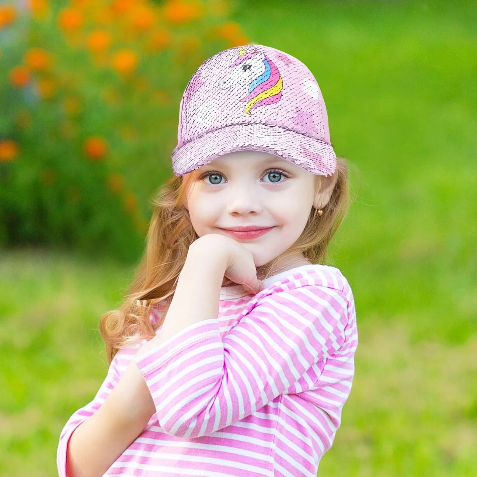 Gorra de Béisbol para Niñas Gorra de Camionero Ajustable con Visera de Sirena