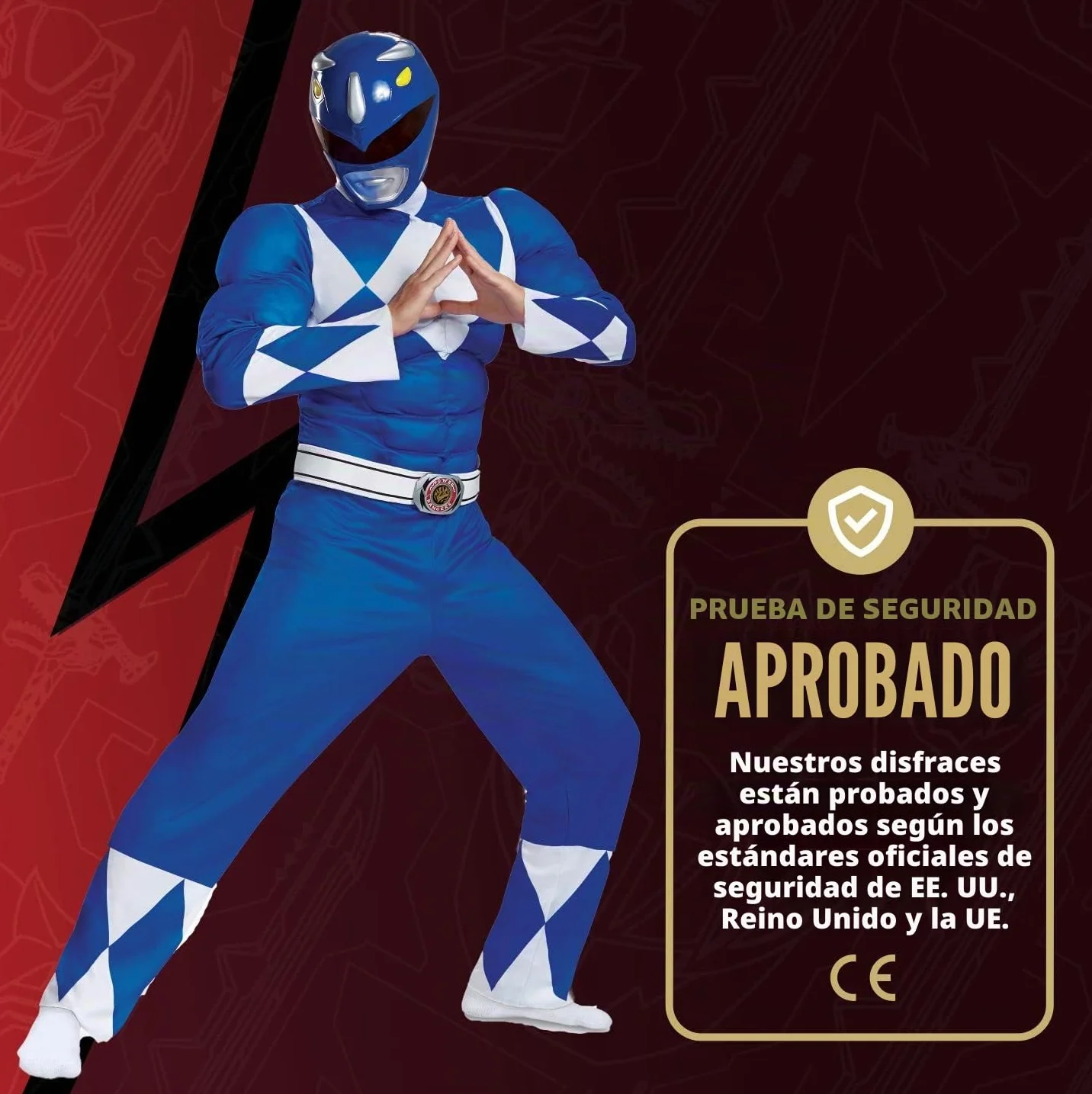 Disguise Disfraz Power Ranger Adulto Musculoso Azul, Power Rangers Disfraz Adulto, Power Ranger Azul Disfraz, Disfraz Superheroe Adulto Hombre, Disfraz Carnaval Hombre Talla X