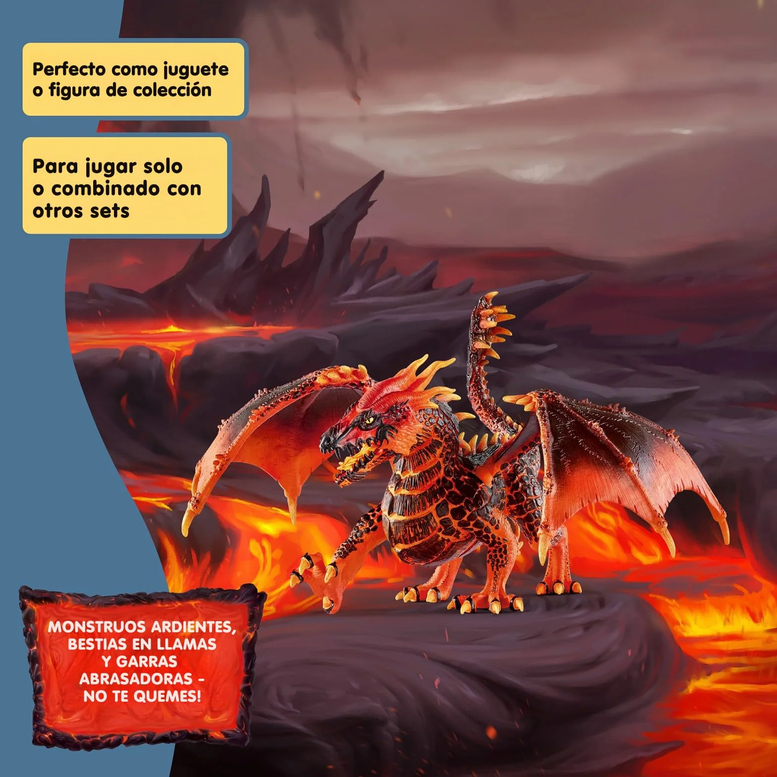 Schleich ELDRADOR Creatures | Dragón de Lava 70138 | Figura de Monstruo ELDRADOR con mandíbula y alas móviles | Juguete de acción para niños y niñas | a Partir de 7 años | 20 x 14 x 15 cm