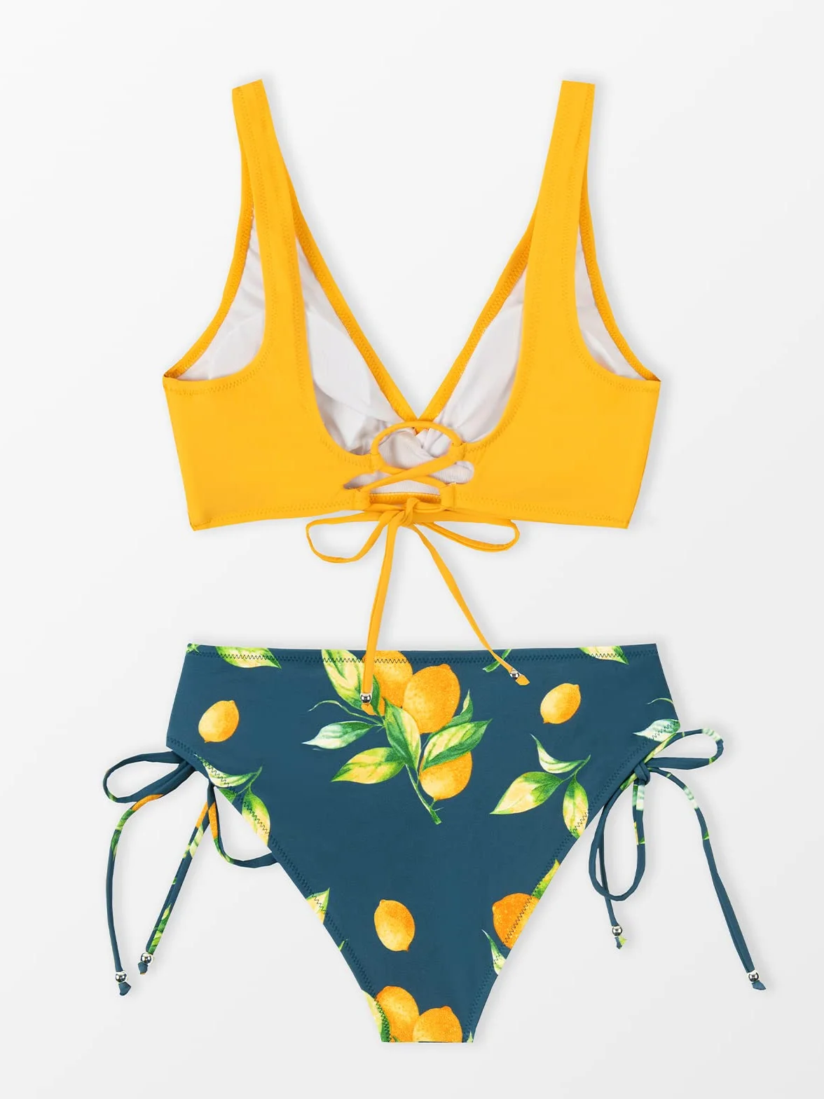 CUPSHE Bikini Push-up Estampado Floral Cuello en V Dos Piezas