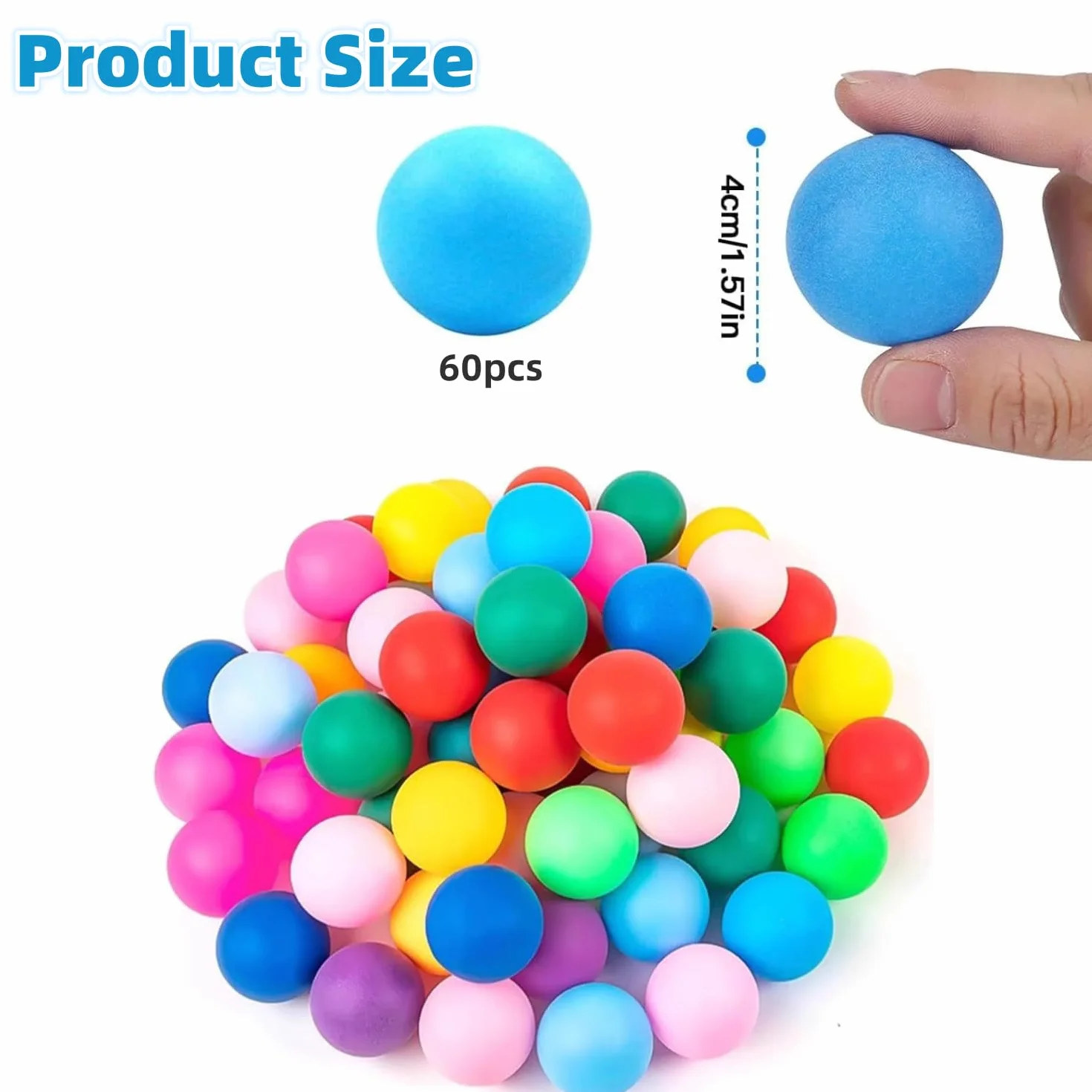 Pelotas de Ping Pong 60 Piezas 40 mm Color para Adultos y Niños