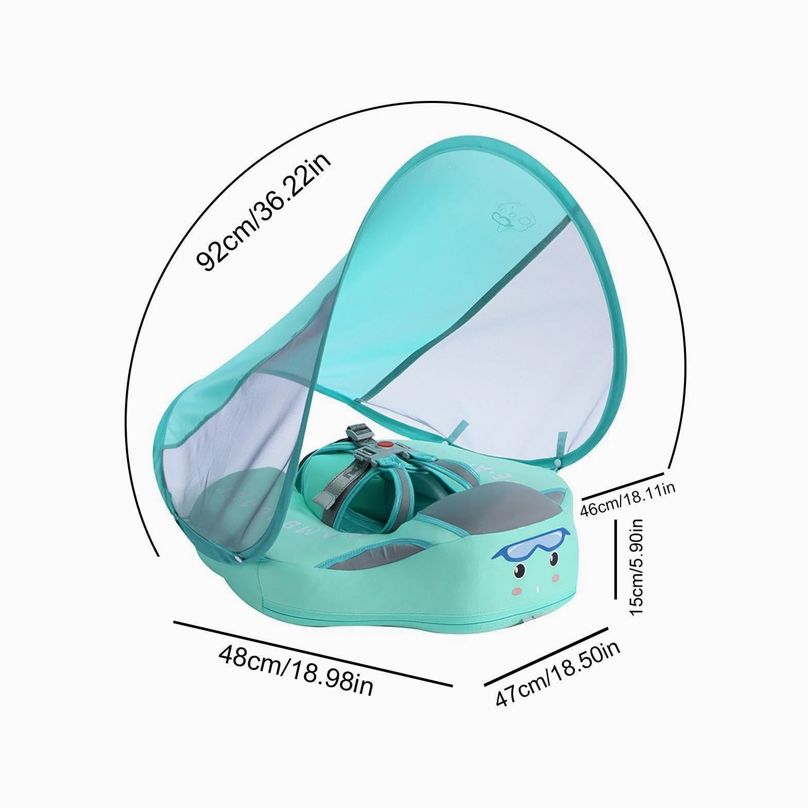 Flotador para Bebés para Natación Flotador Infantil para Piscinas | Flotador Estable con Sombrilla Protectora Solar para Viajes y Verano en Playa o Lago, para Bebés de 3 a 24 Meses