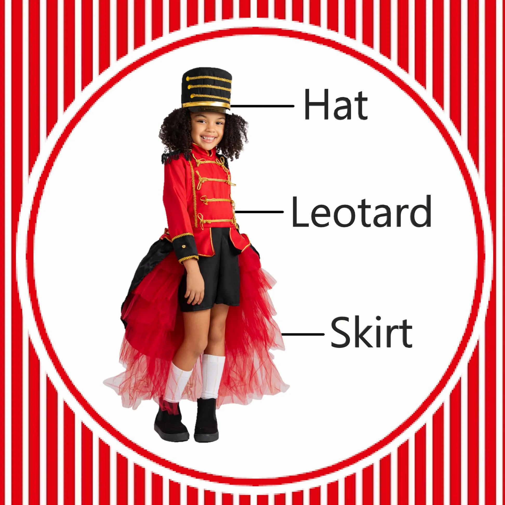 Dress Up America Disfraz Majorette De Banda - Disfraz De Cascanueces Para Niñas Para Juegos De Rol - Uniforme De Soldado De Juguete Para Niños - Nutcracker Costume Para Niños