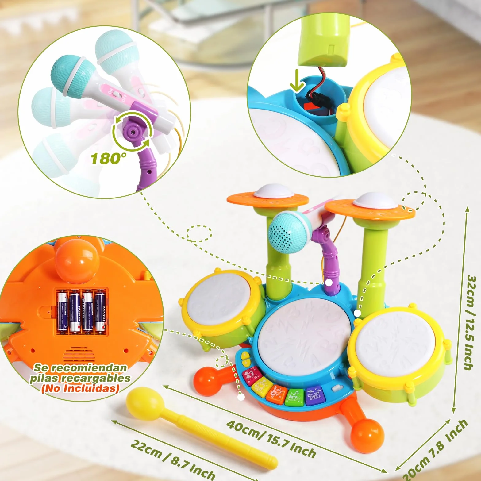 Juguetes Niños 1 Año - Bateria Ideas Regalo Niño 1 2 Año Tambor Infantil Instrumentos Musicales Juguetes Bebe 1 2 Años Ideas Regalo 1 Año Niños Niñas