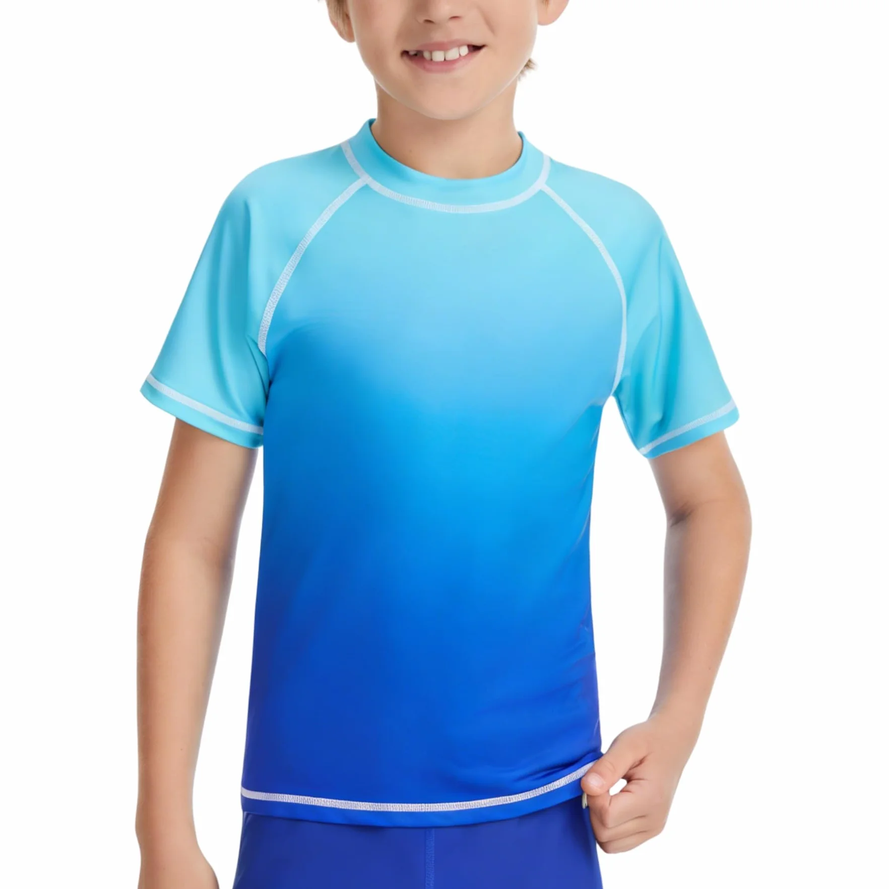 AMZSPORT Camiseta Proteccion Solar Niño Manga Corta Natación Secado Rápido