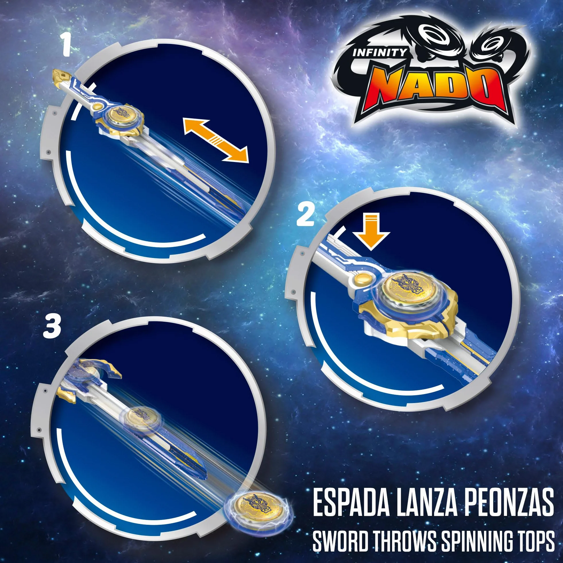 COLORBABY Infinity Nado S6 Advanced Pack Fury Wave Dragon, Espada lanzadora, Peonza de Luces y Piezas Intercambiables, Juguete de Combate Personalizable (48091)
