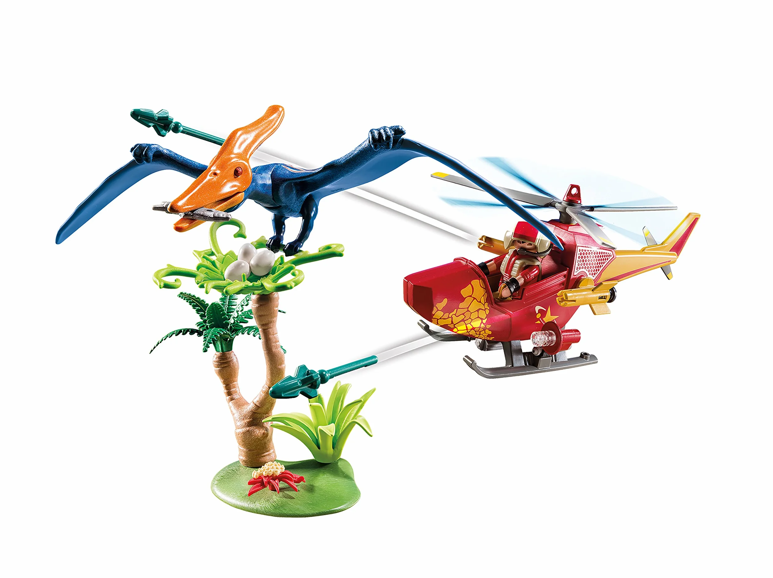 PLAYMOBIL Dinos 9430 Helicóptero con Pterosaurio, A partir de 4 años