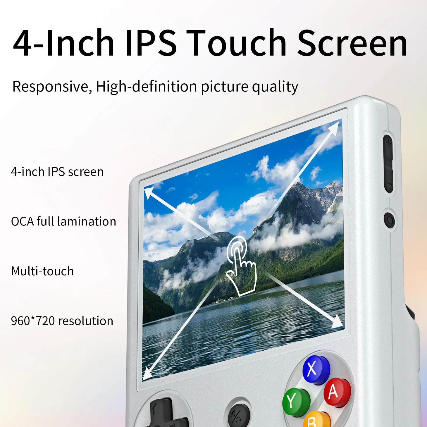 RG406V - Consola de juegos de mano retro, Android 13 OS, tarjeta TF de 128 G, consola de videojuegos retro, pantalla IPS de 4.0 pulgadas, reproductor de video portátil de bolsillo (gris)