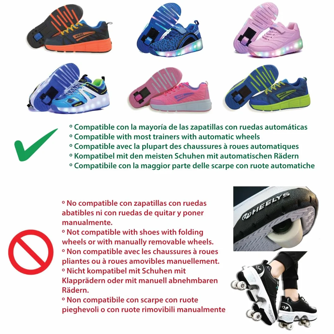 Ruedas de Repuesto Traseras para Zapatillas Deportivas Automáticas, 2 Ruedas Rosas