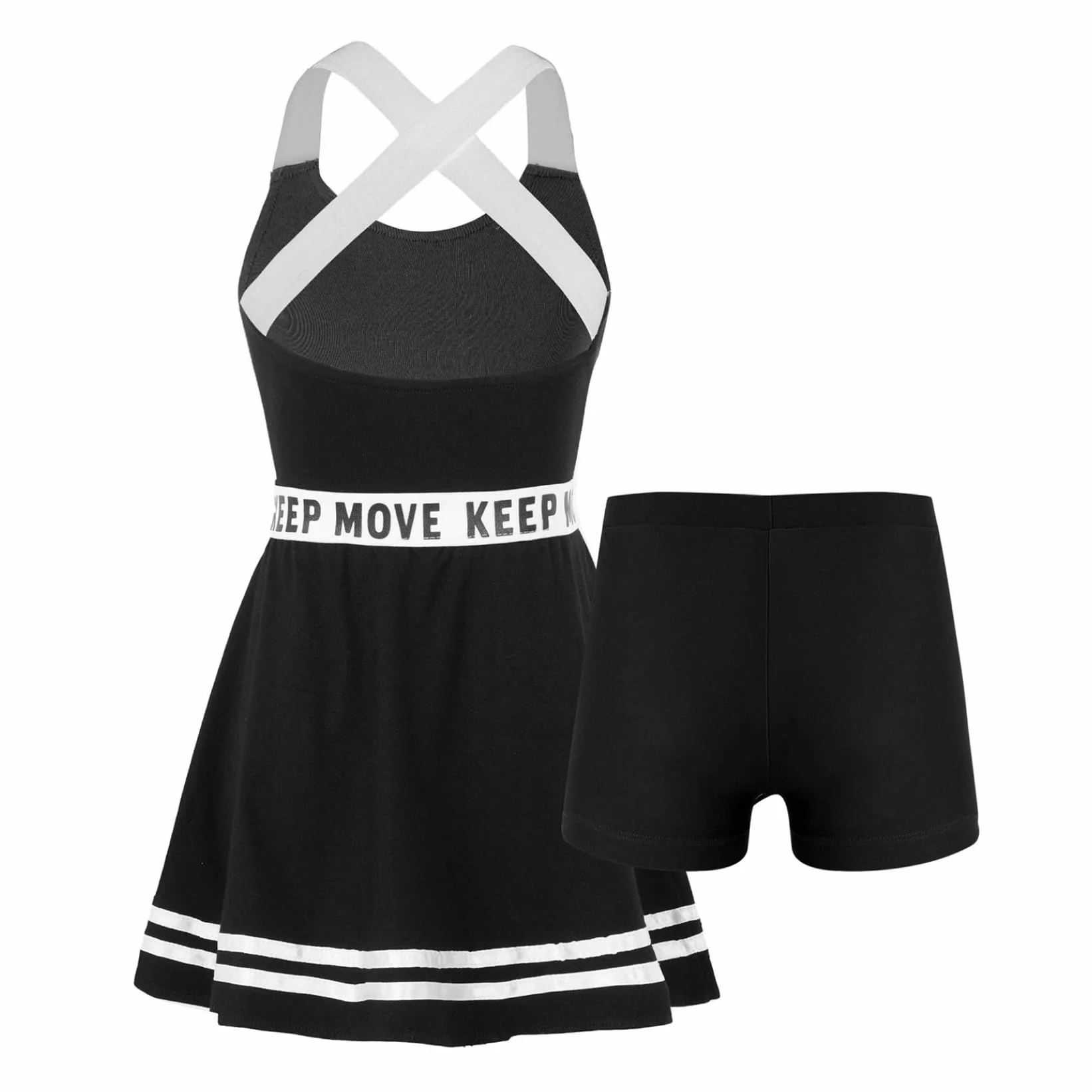 Vestido deportivo sin mangas para niños y niñas, vestido de verano con pantalones cortos elásticos para fitness, yoga y gimnasio