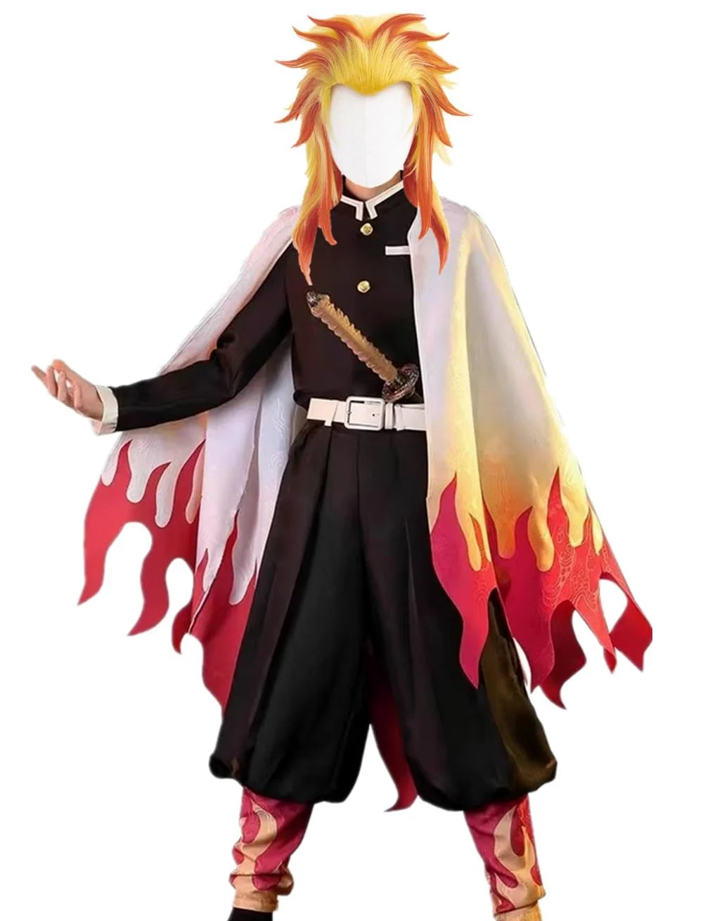 Disfraz de anime para hombre, talla de EE. UU., capa blanca, traje de fiesta