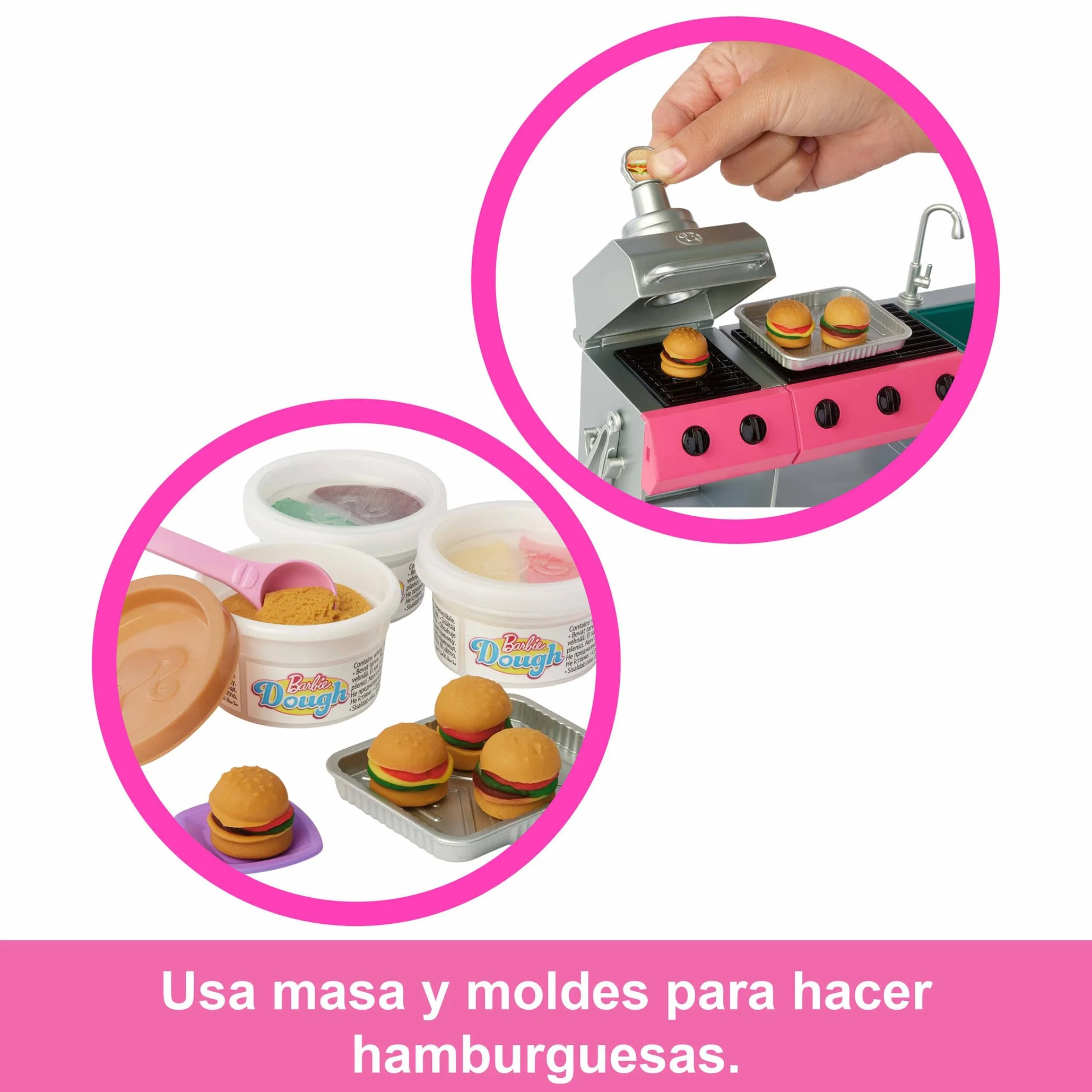Barbie Súper Caravana DreamCamper Conjunto de juego con tienda de campaña en el techo, columpio, estanque de pesca, barbacoa con función de cambio de color y más de 60 accesorios, incluida masa, HRJ78