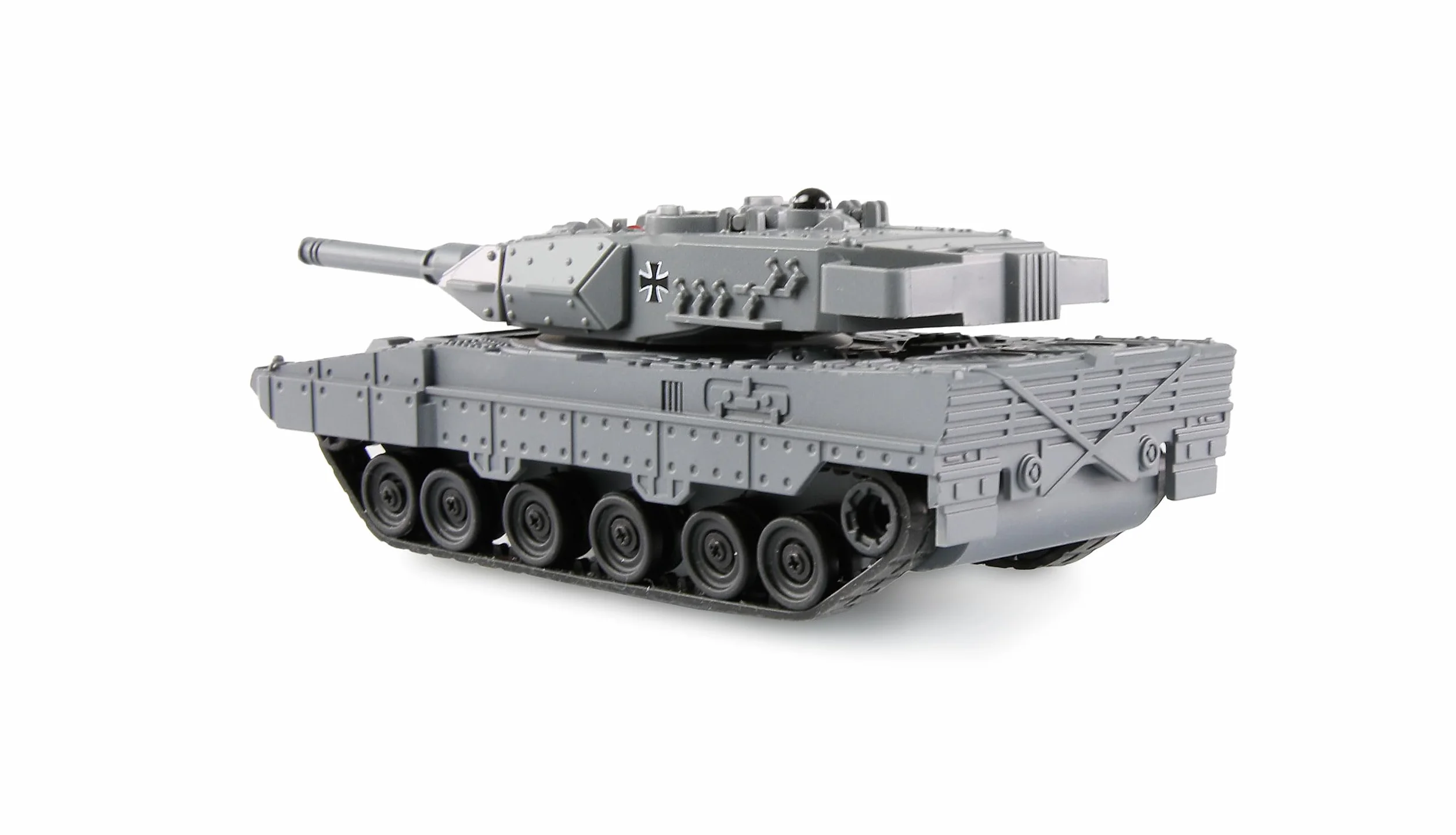Amewi RC Leopard II - Minitanque con función de batería por Infrarrojos (Mando a Distancia, 1:72, niños a Partir de 8 años), Color Gris