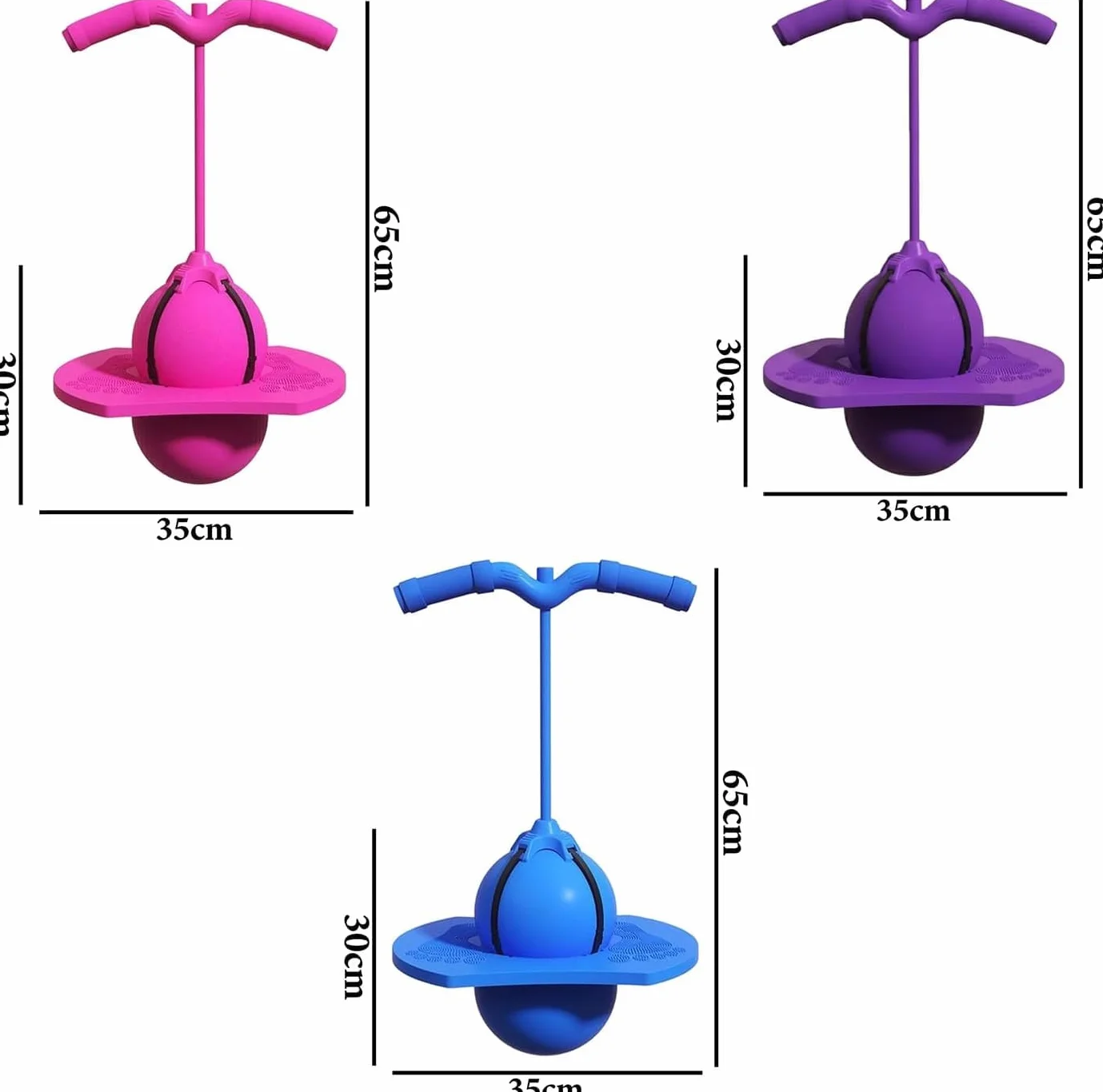 Balón Saltarín Equilibrio Niños, Pogo Ball con Asa, Base Antideslizante, Juguete Interior & Exterior, Deporte y Fitness para Niños y Adultos (Rosa)