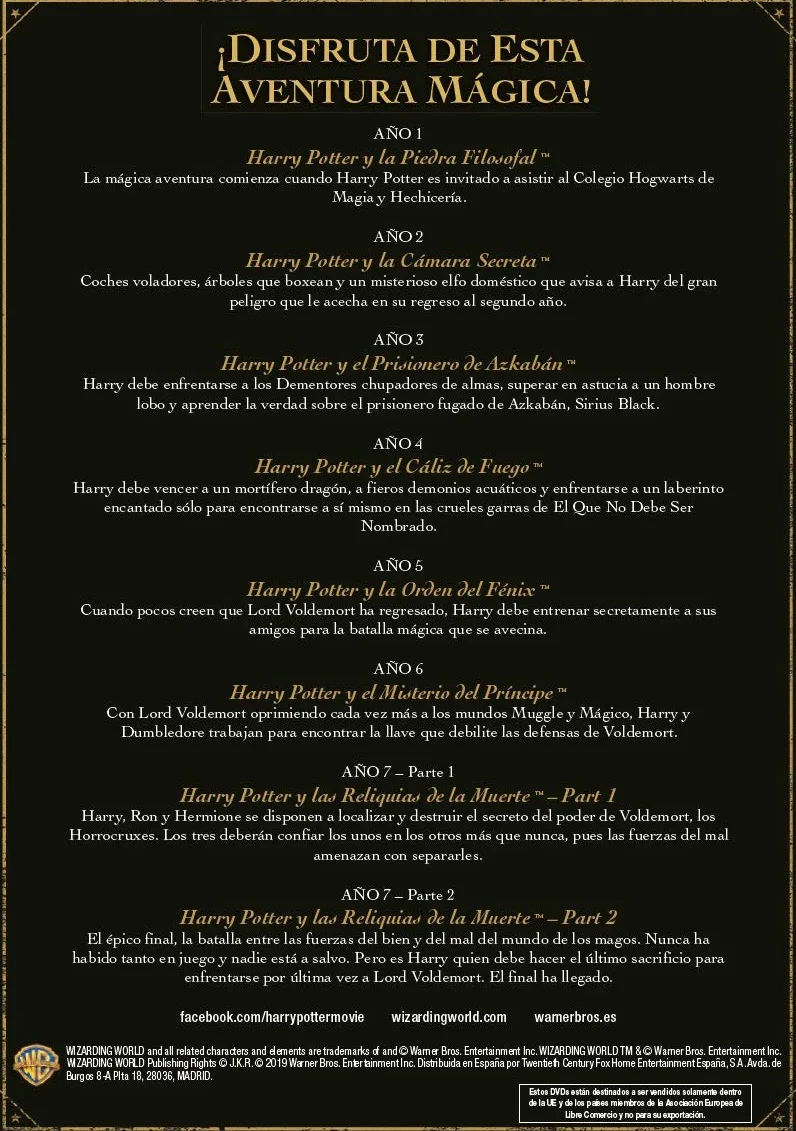 Pack Harry Potter Colección Completa [DVD]