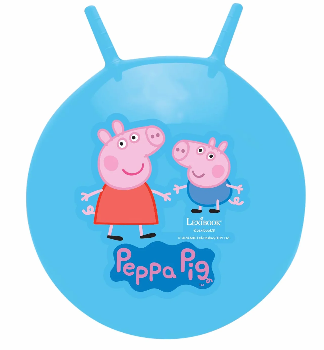 LEXIBOOK, Peppa Pig, Pelota saltarina Inflable, Bomba Manual incluida, Plásticos Seguros y duraderos, Azul, BG040PP