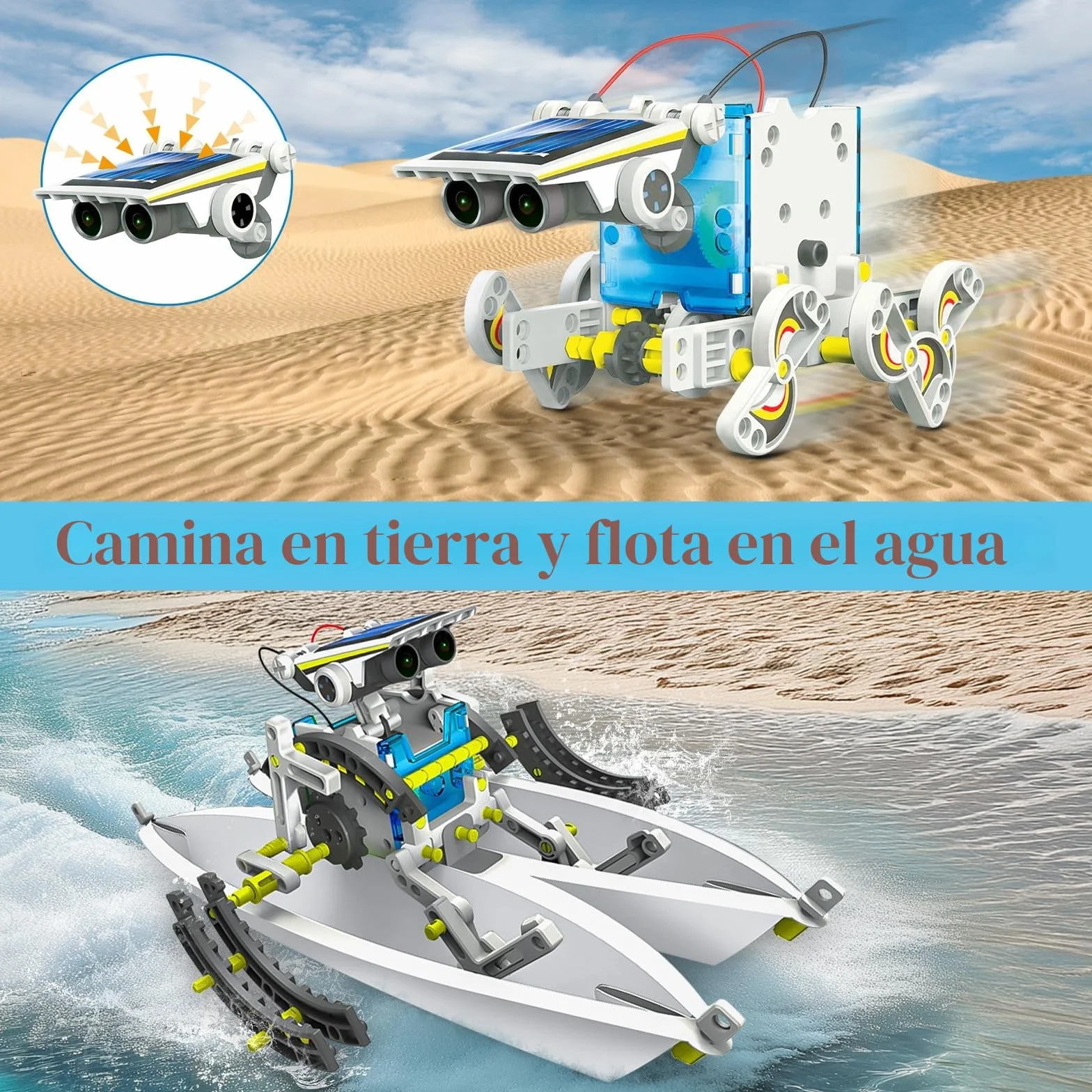 Buoeuik Robot Solar, Stem 13 en 1 Kit Robotica Manualidades Robot Juguetes Niños 6 7 8 9 10 11 12+ Años Ciencia Experimento Construcciones Juegos Educativos Regalo Cumpleaños Navidad para Niño Niña