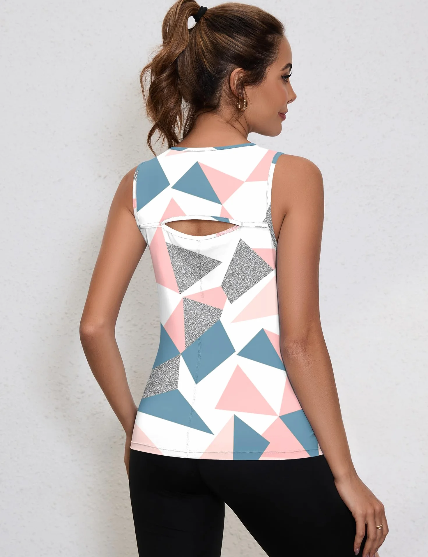 IECCP Camiseta deportiva sin mangas para mujer yoga fitness gimnasio cuello redondo
