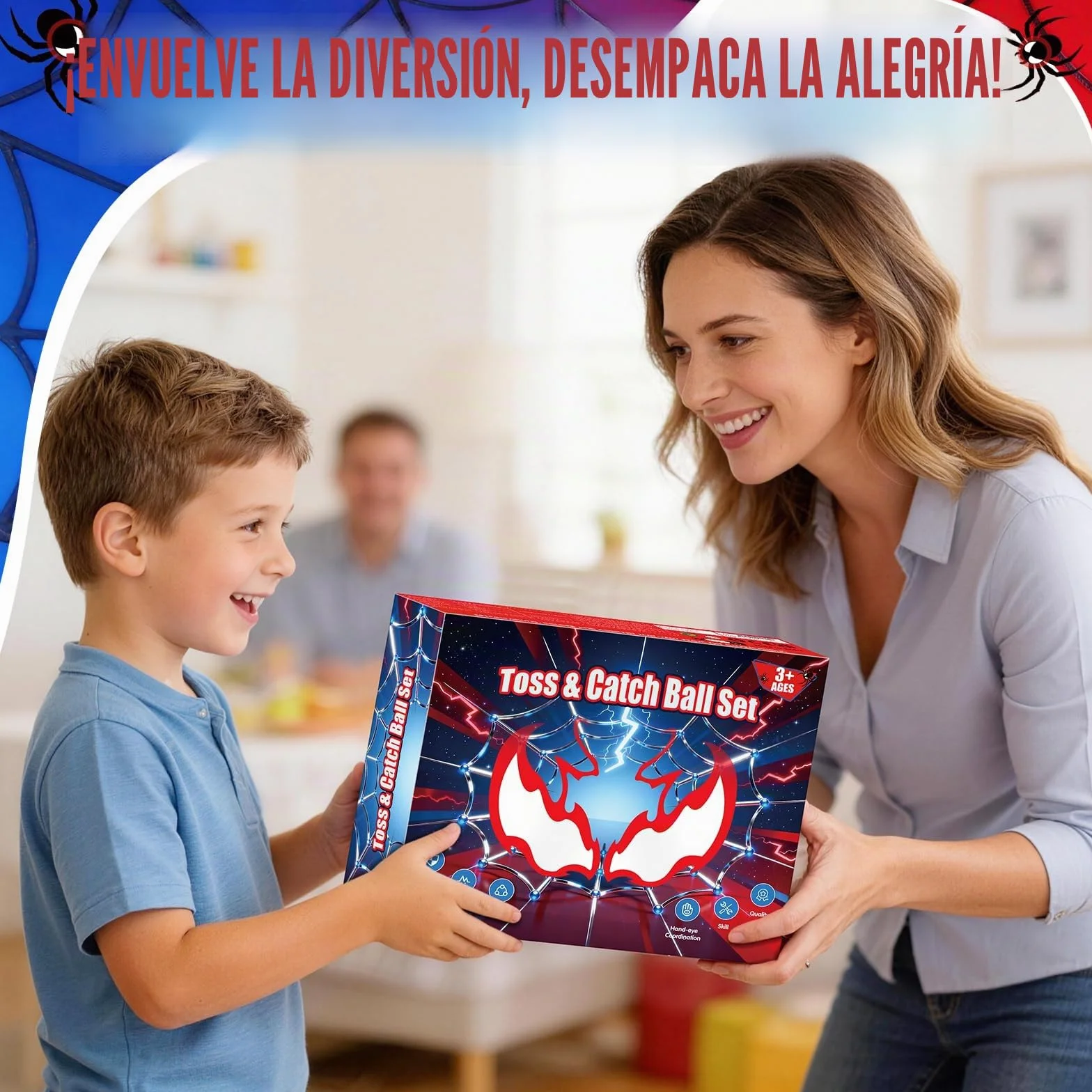 HaoVrisn Juguetes niños de Lanzar y Atrapar, Juegos Exterior Niños con Pelotas Autoadhesivas, Ideal Juegos para Piscina y Juguete de Playa, Perfecto Regalo Niño 3-12 Años