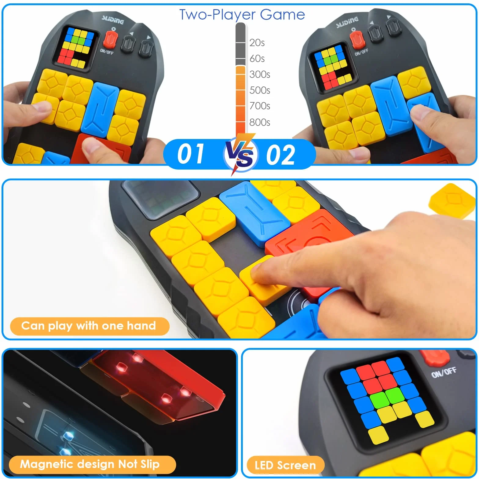 Super Slide Juegos de memoria con más de 500 niveles, juego electrónico portátil, desafiantes rompecabezas, juguetes educativos y de aprendizaje para niños y adultos