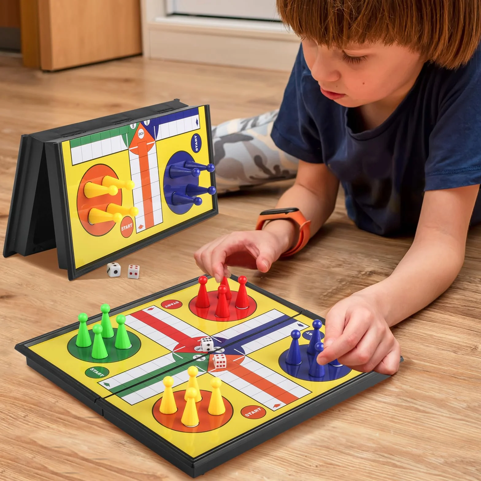 Ludo Magnético Ajedrez Volador Juego de Mesa para Niños Viaje Portátil