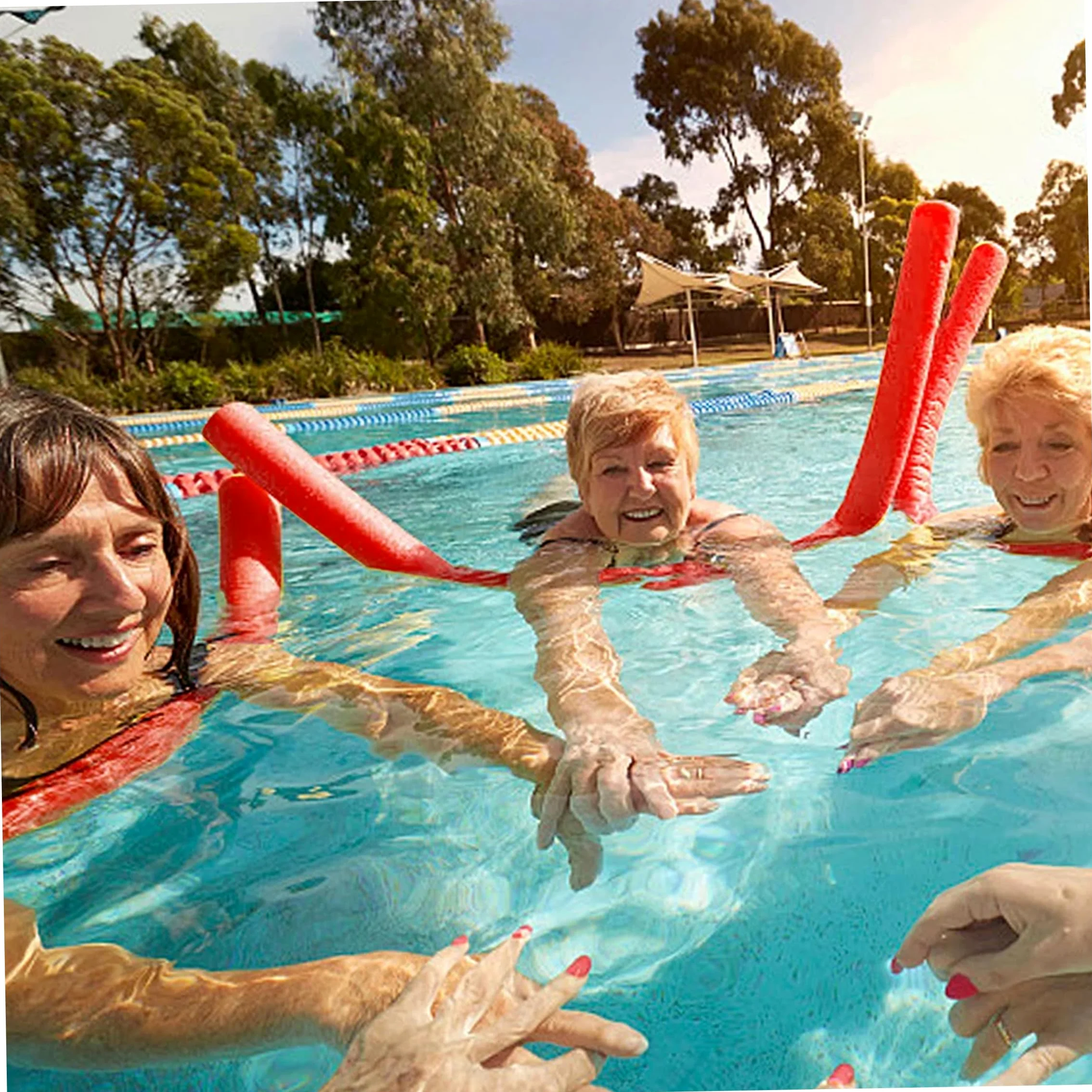 Paquete de 2 Tubos de Espuma para Fideos de Piscina Jumbo flotadores de Fideos de Piscina Huecos Extra densos y Suaves y Gruesos Rojo 59 Pulgadas de Largo