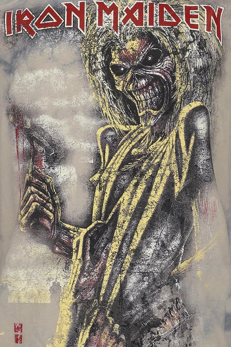 Iron Maiden Killers Hombre Camiseta Blanco Gris Regular