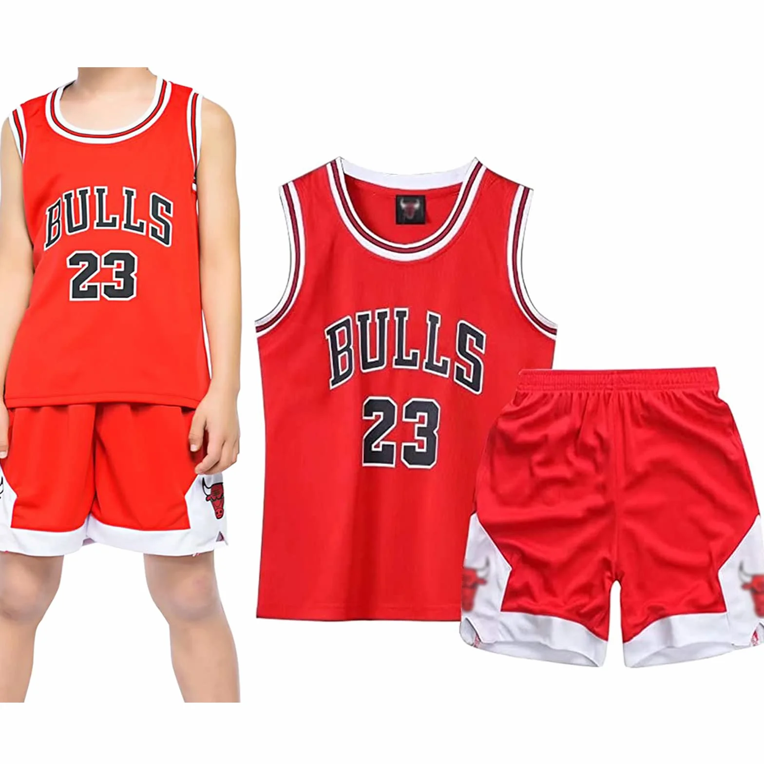 Conjunto de Baloncesto para Niños 2 Piezas - Camiseta Tirantes y Pantalones Cortos