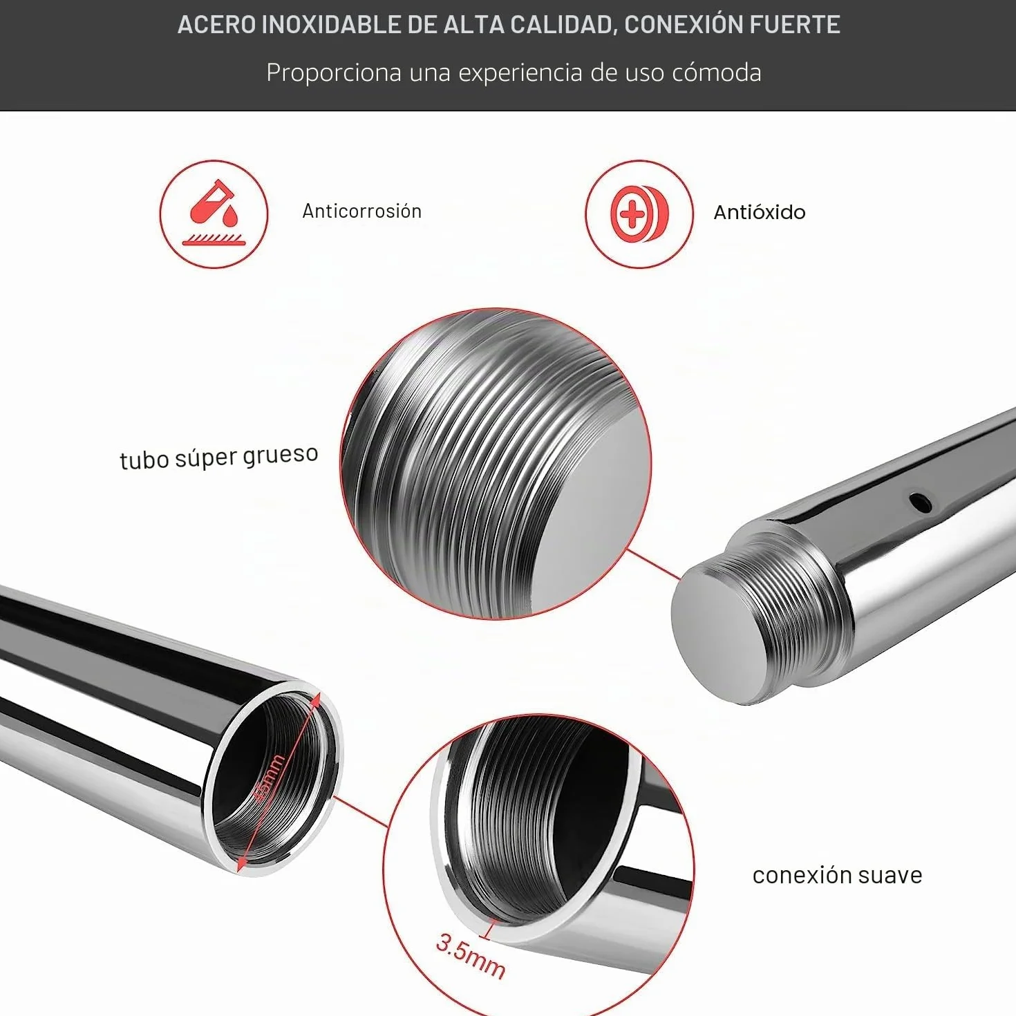 TLGREEN Barra de Baile Profesional Estática y Giratoria 45 mm Altura Ajustable 2,35-2,74 m
