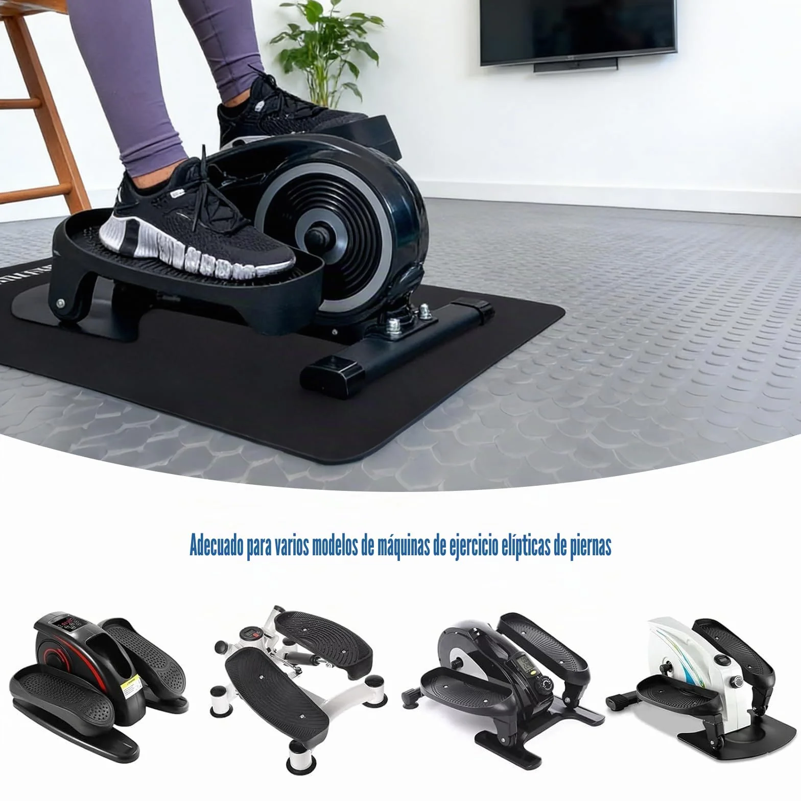 Alfombra de Gimnasio 60x40cm Antideslizante Antirruido Protección Suelo para Máquinas Cardio