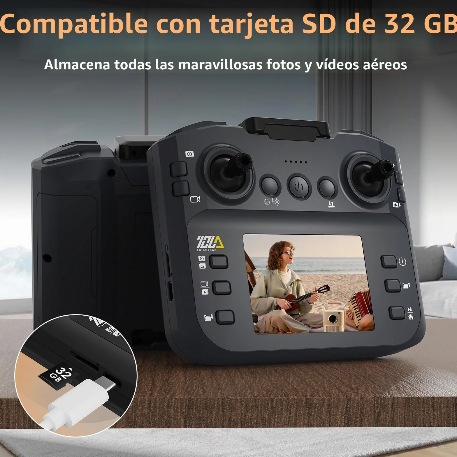 Toladrone TD12LCD Dron con Cámara para Adultos, Drones con Posicionamiento por Flujo Óptico, Motor sin Escobillas, Transmisión de Pantalla LCD, Plegable Drone para Principiantes, Menos de 249g