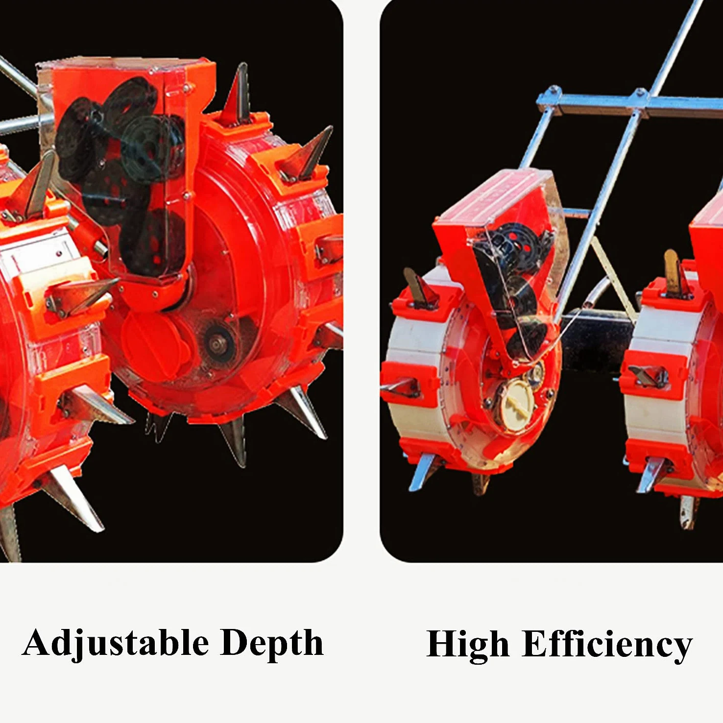 Sembradora Manual portátil con 16 Platos de Semillas, esparcidores de siembra de Doble hilera, sembradora de jardín Manual con Rodillos
