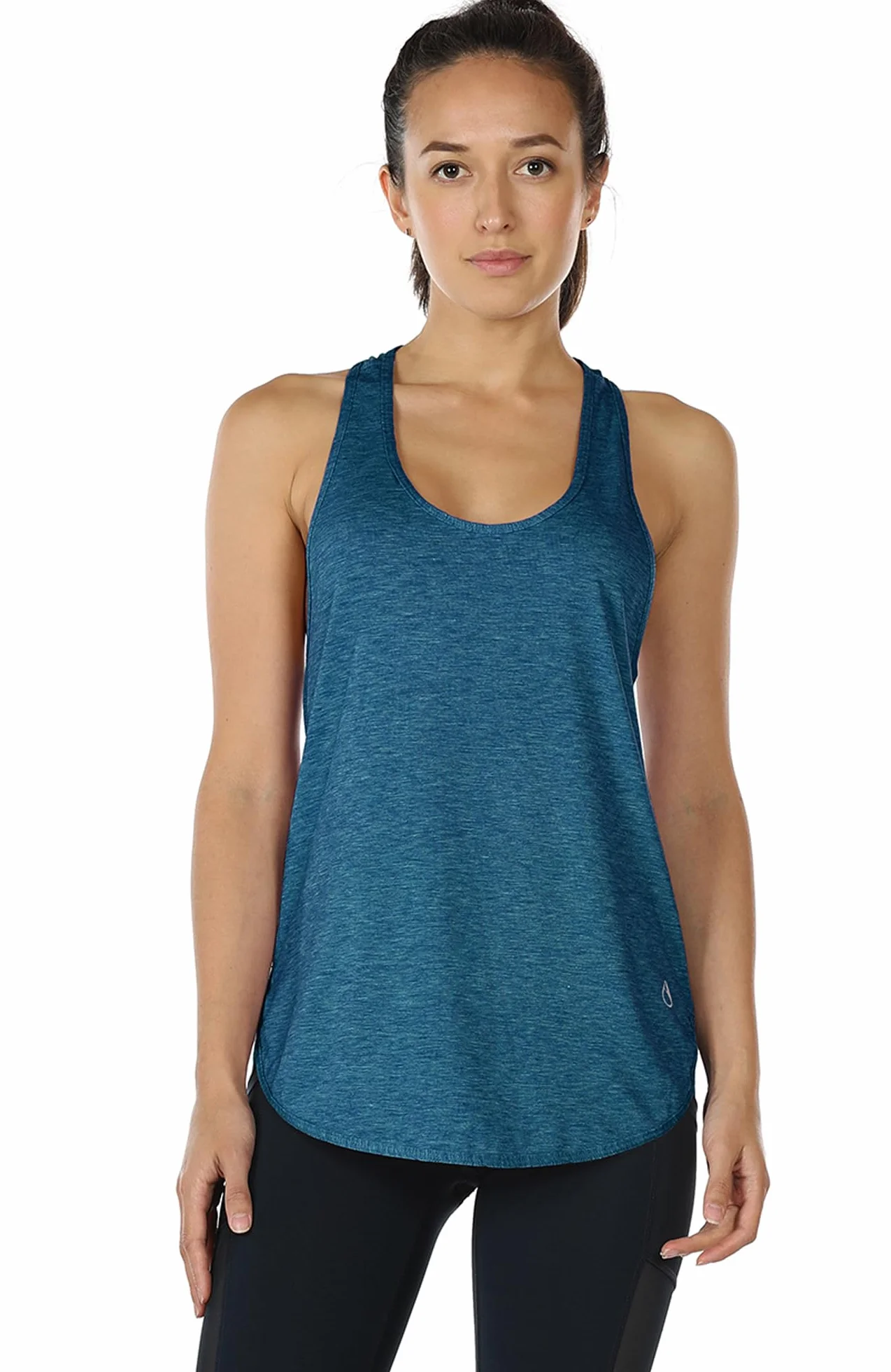 icyzone Camiseta sin Mangas de Fitness para Mujer Racerback Chaleco Deportivo