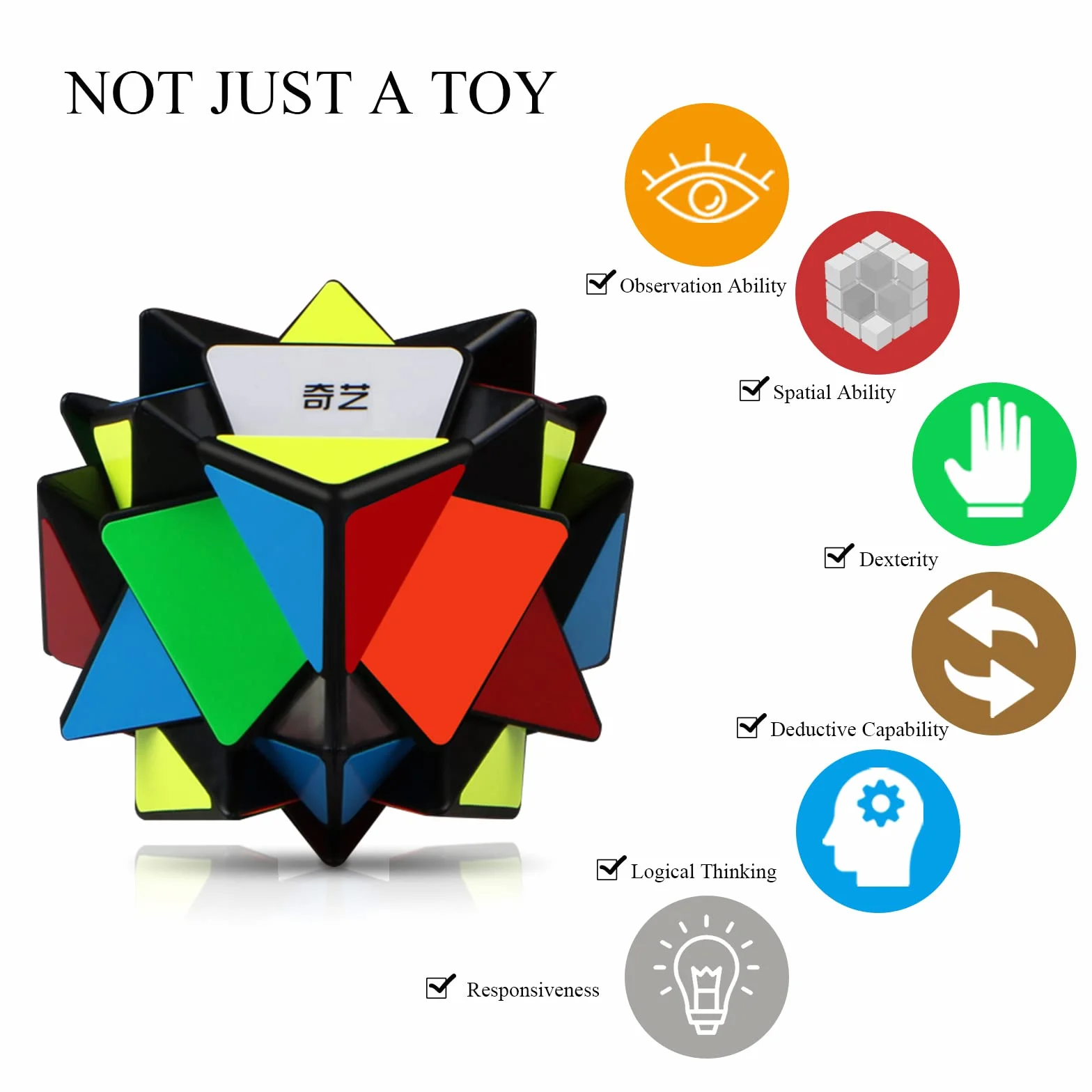 ROXENDA Cubos de Velocidad, [Paquete de 6] Speed Cube Set - Skew Axis Windmill Fisher Ivy 3x3x3 Speed Cube Smooth Magic Cubes Colección de Rompecabezas