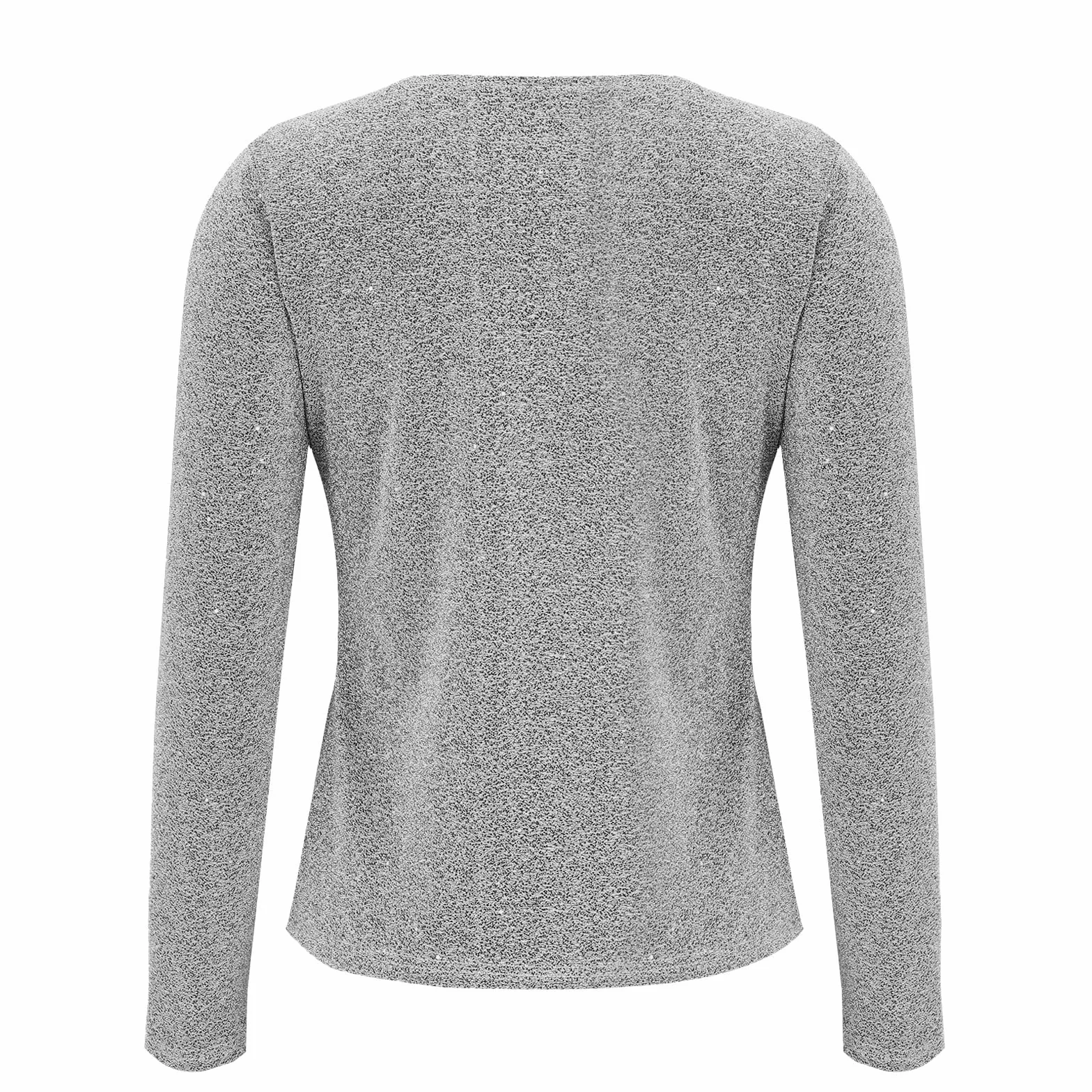 Jersey de lentejuelas para mujer elegante camiseta de fiesta manga larga cuello en V